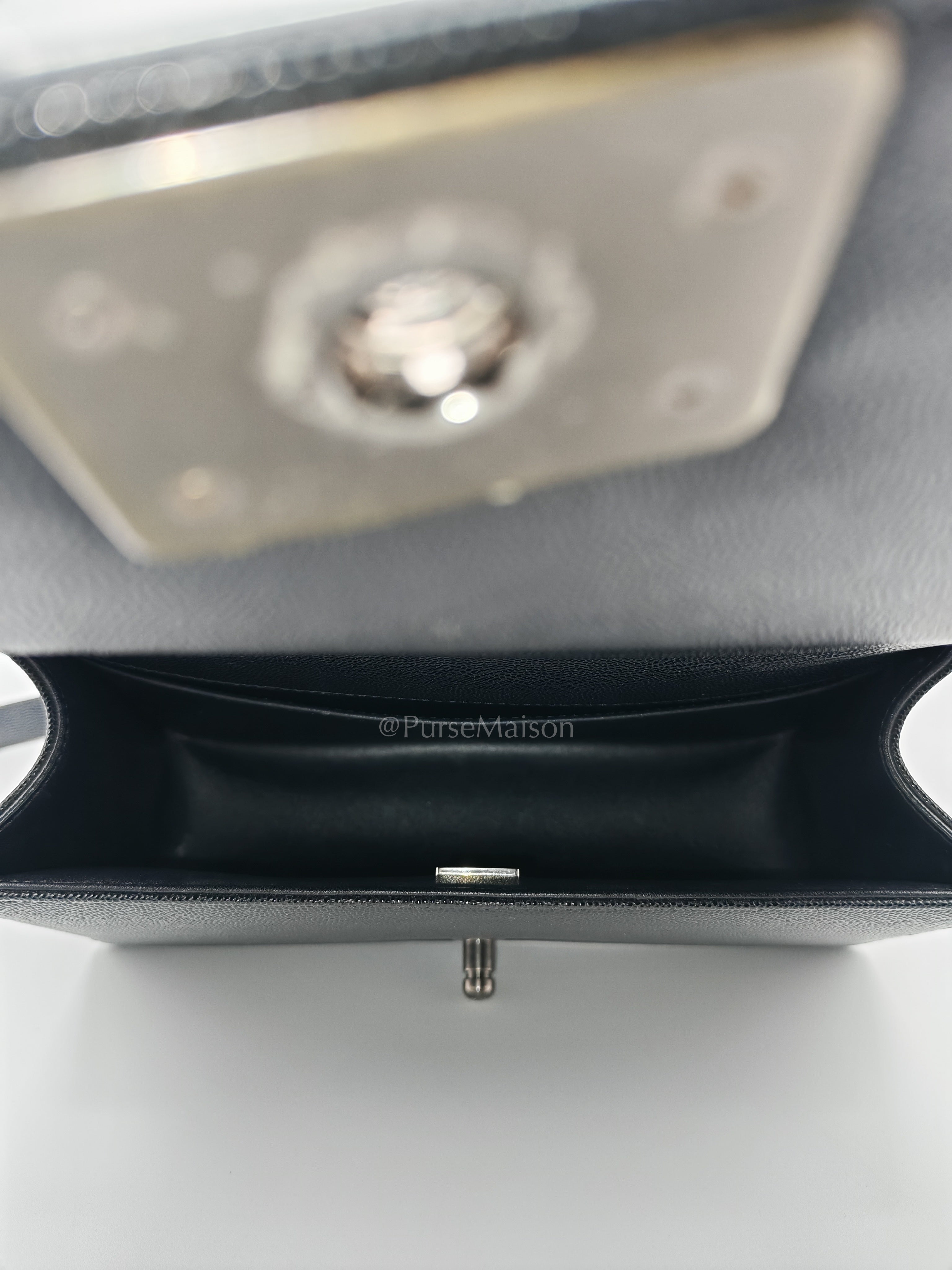 Boy Old Medium in Black Quilted Caviar Leather and Ruthenium Hardware (Microchip) | Purse Maison Luxury Bags Shop