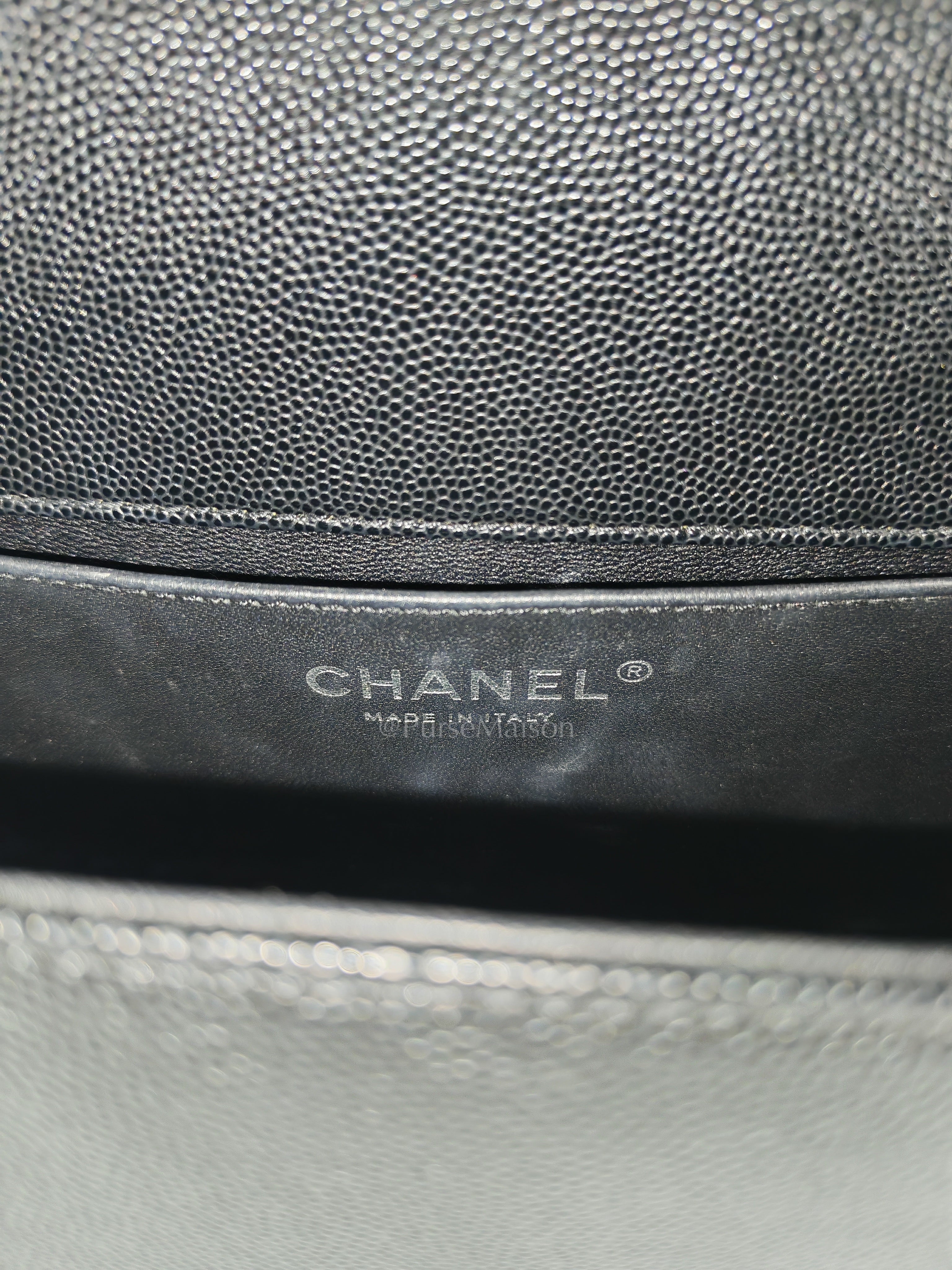Boy Old Medium in Black Quilted Caviar Leather and Ruthenium Hardware (Microchip) | Purse Maison Luxury Bags Shop