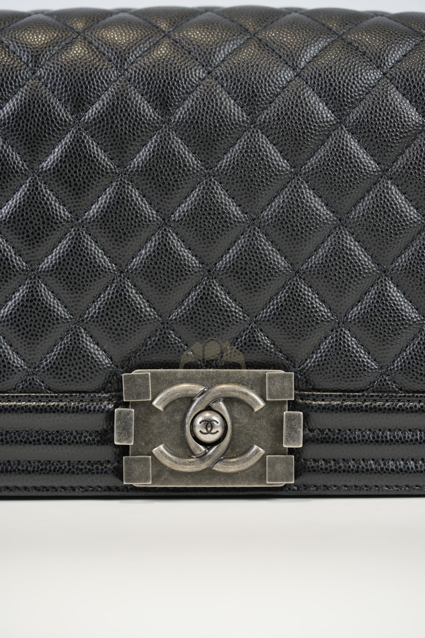 Boy Old Medium in Black Quilted Caviar Leather & Ruthenium Hardware Series 29 | Purse Maison Luxury Bags Shop