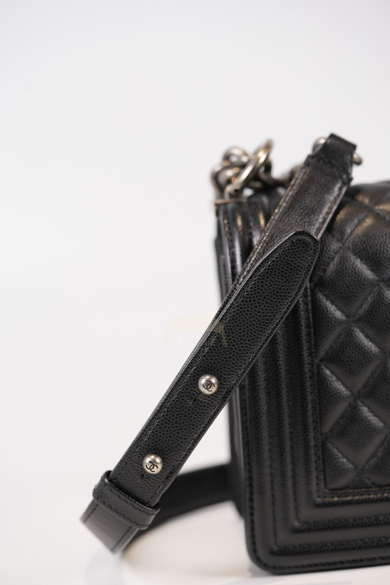 Boy Old Medium in Black Quilted Caviar Leather & Ruthenium Hardware Series 29 | Purse Maison Luxury Bags Shop