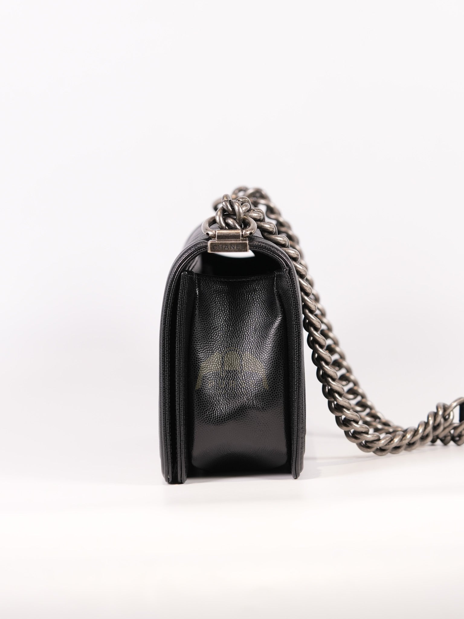 Boy Old Medium in Black Quilted Caviar Leather & Ruthenium Hardware Series 29 | Purse Maison Luxury Bags Shop