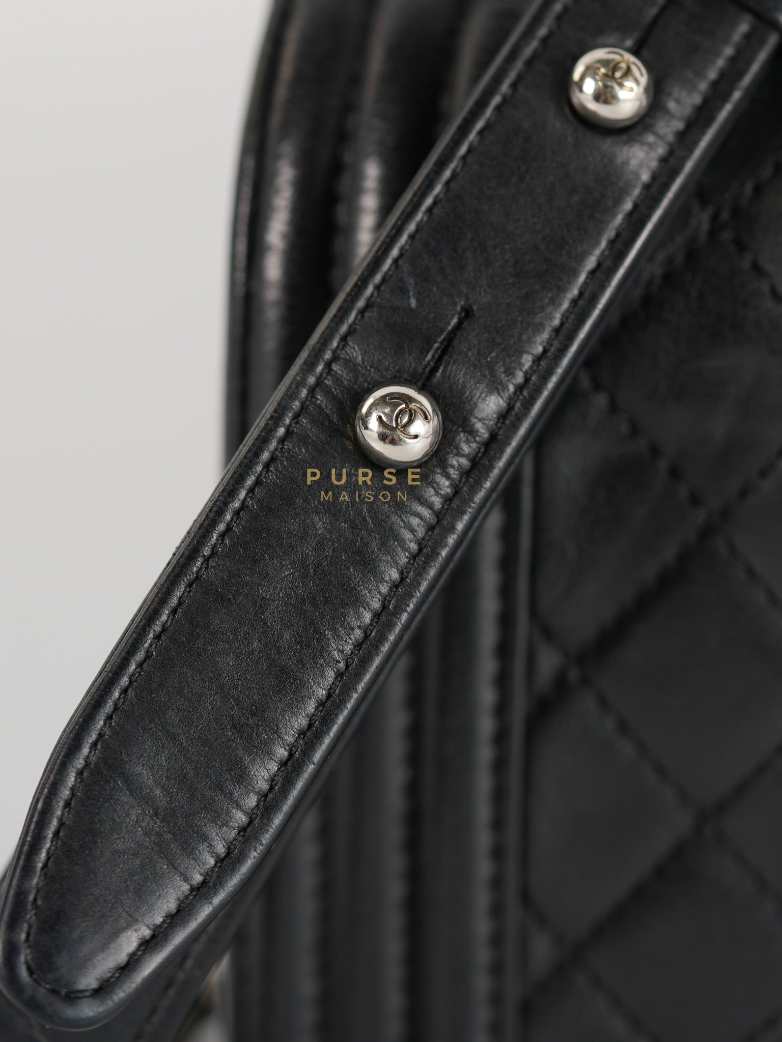 Boy Old Medium in Black Quilted Lambskin Leather & Ruthenium Hardware Series 19 | Purse Maison Luxury Bags Shop