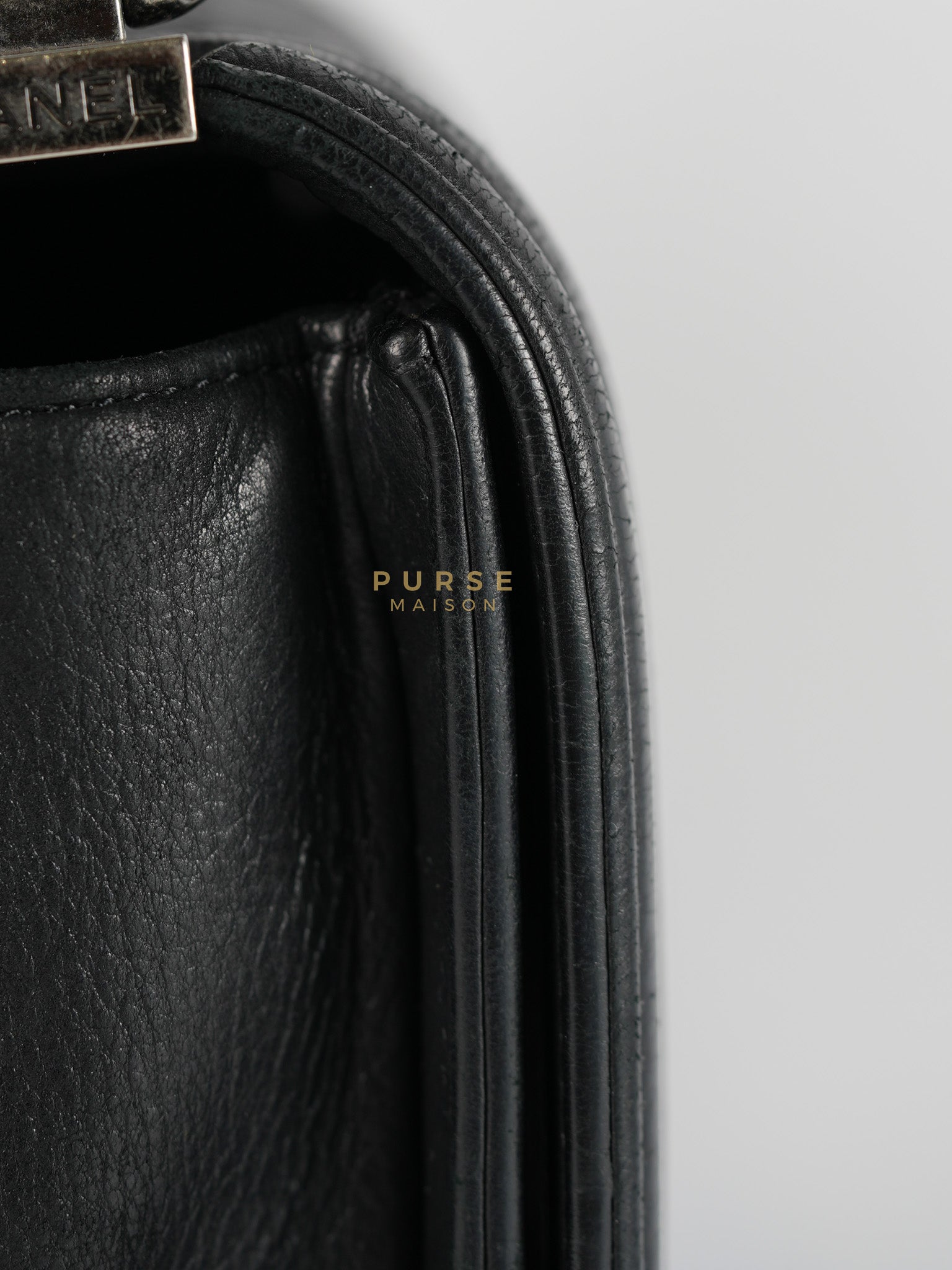 Boy Old Medium in Black Quilted Lambskin Leather & Ruthenium Hardware Series 19 | Purse Maison Luxury Bags Shop