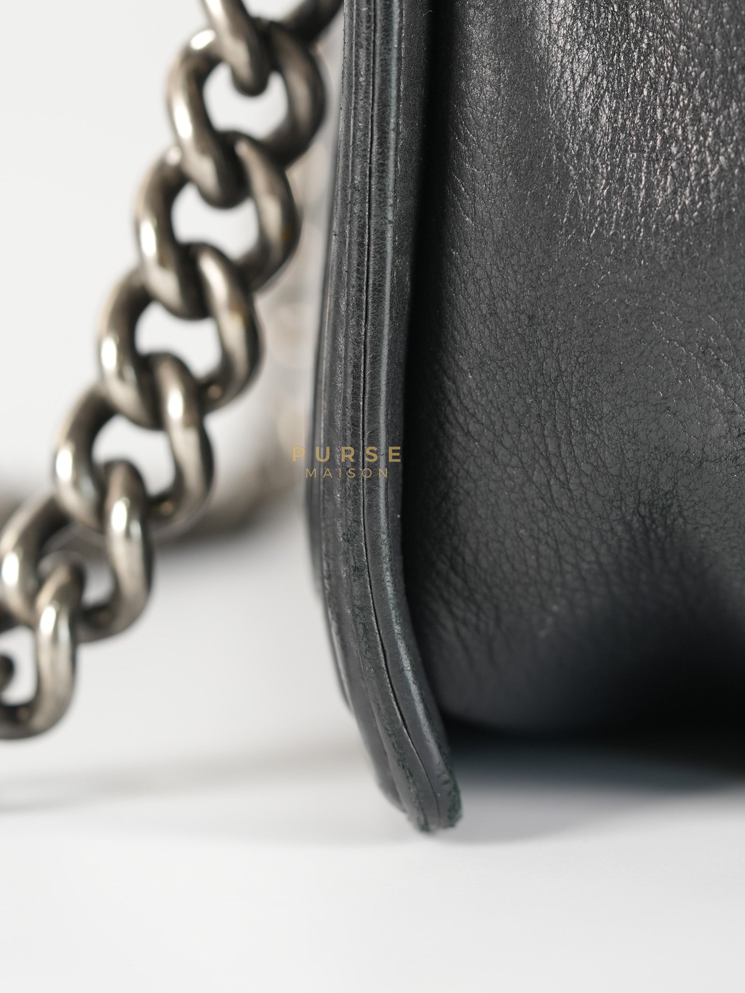 Boy Old Medium in Black Quilted Lambskin Leather & Ruthenium Hardware Series 19 | Purse Maison Luxury Bags Shop