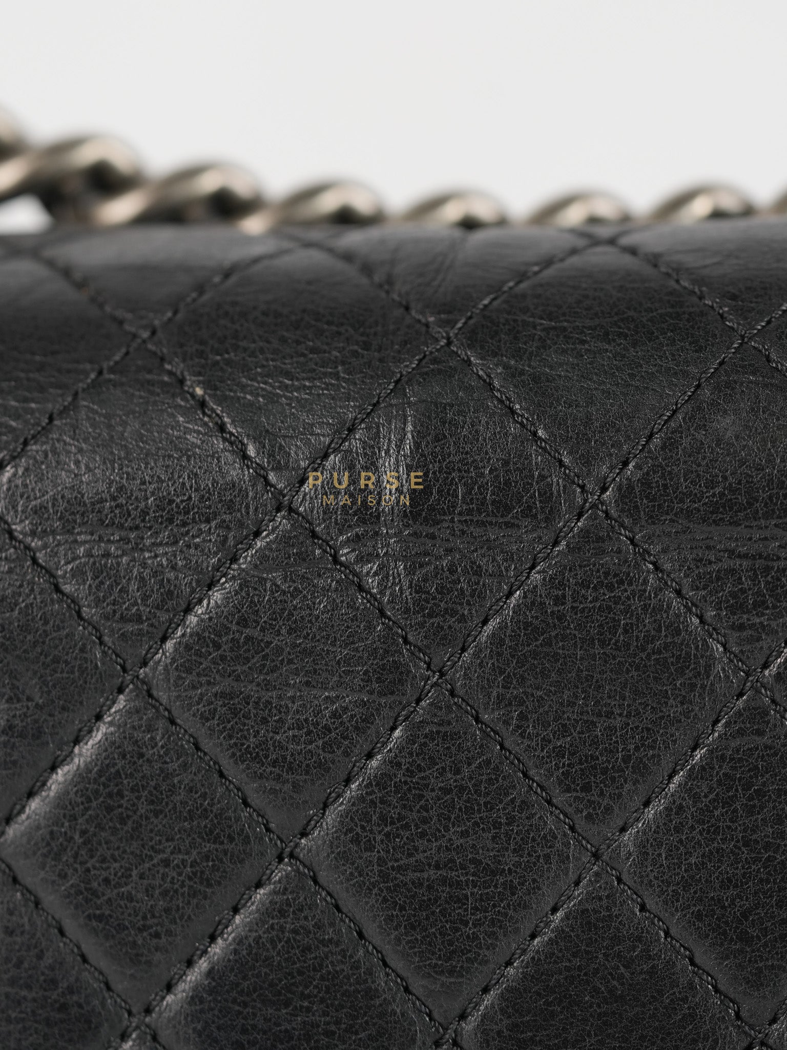 Boy Old Medium in Black Quilted Lambskin Leather & Ruthenium Hardware Series 19 | Purse Maison Luxury Bags Shop