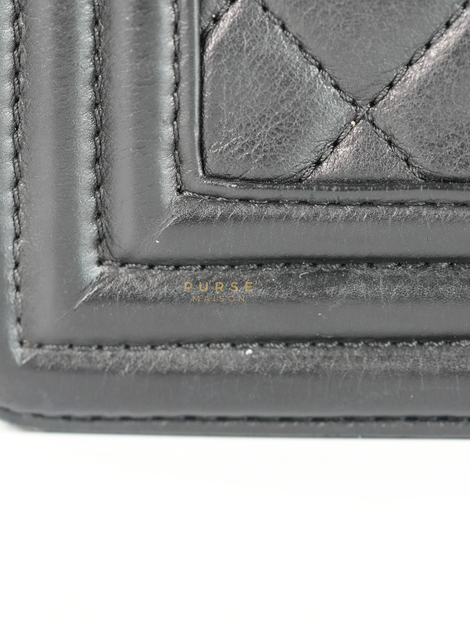 Boy Old Medium in Black Quilted Lambskin Leather & Ruthenium Hardware Series 19 | Purse Maison Luxury Bags Shop