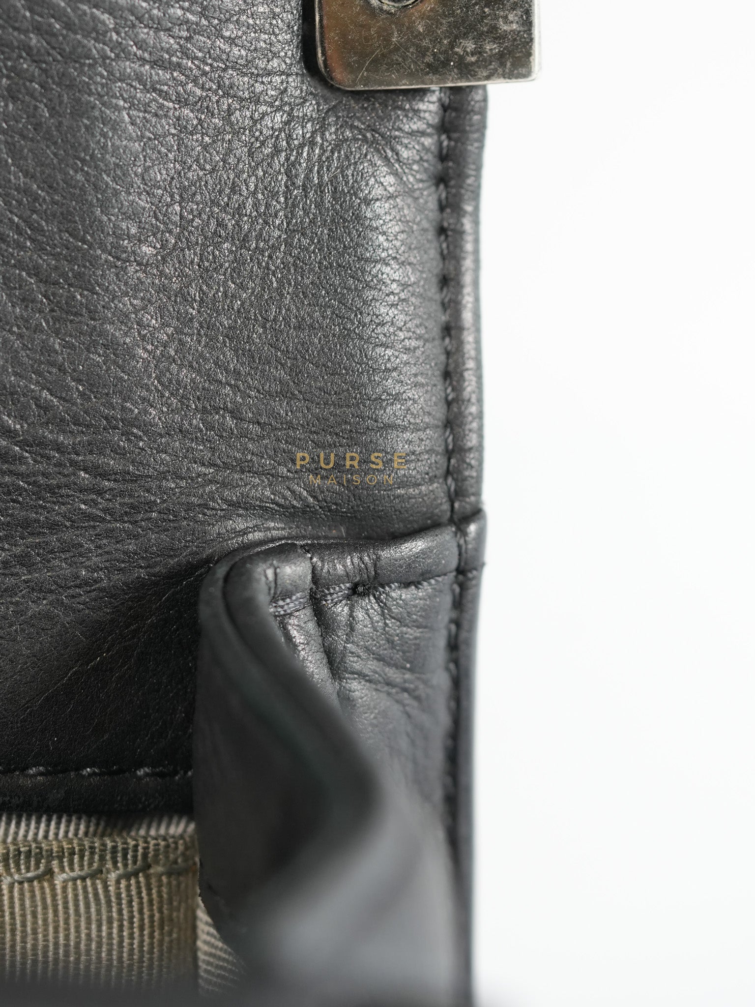 Boy Old Medium in Black Quilted Lambskin Leather & Ruthenium Hardware Series 19 | Purse Maison Luxury Bags Shop
