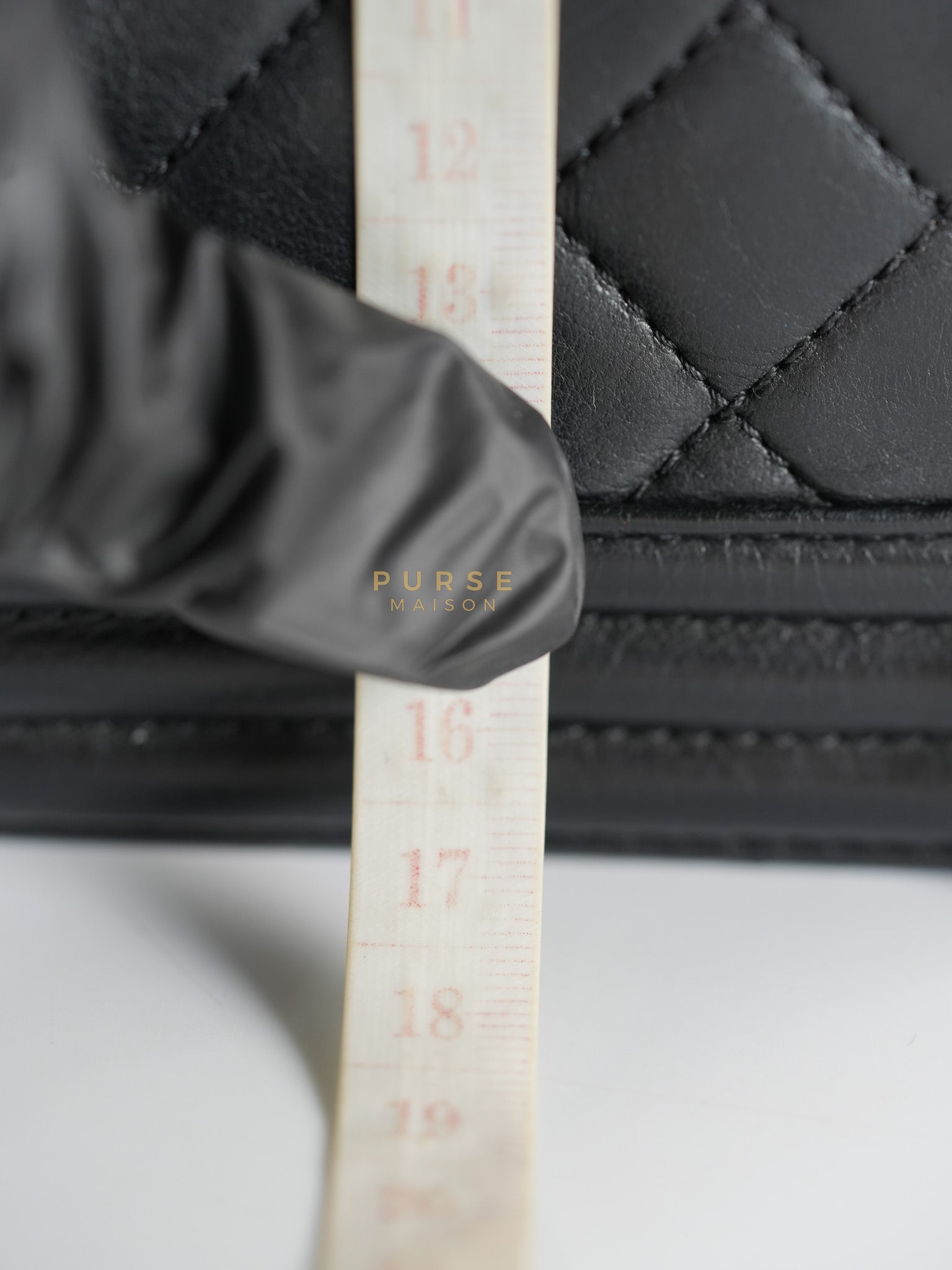 Boy Old Medium in Black Quilted Lambskin Leather & Ruthenium Hardware Series 19 | Purse Maison Luxury Bags Shop