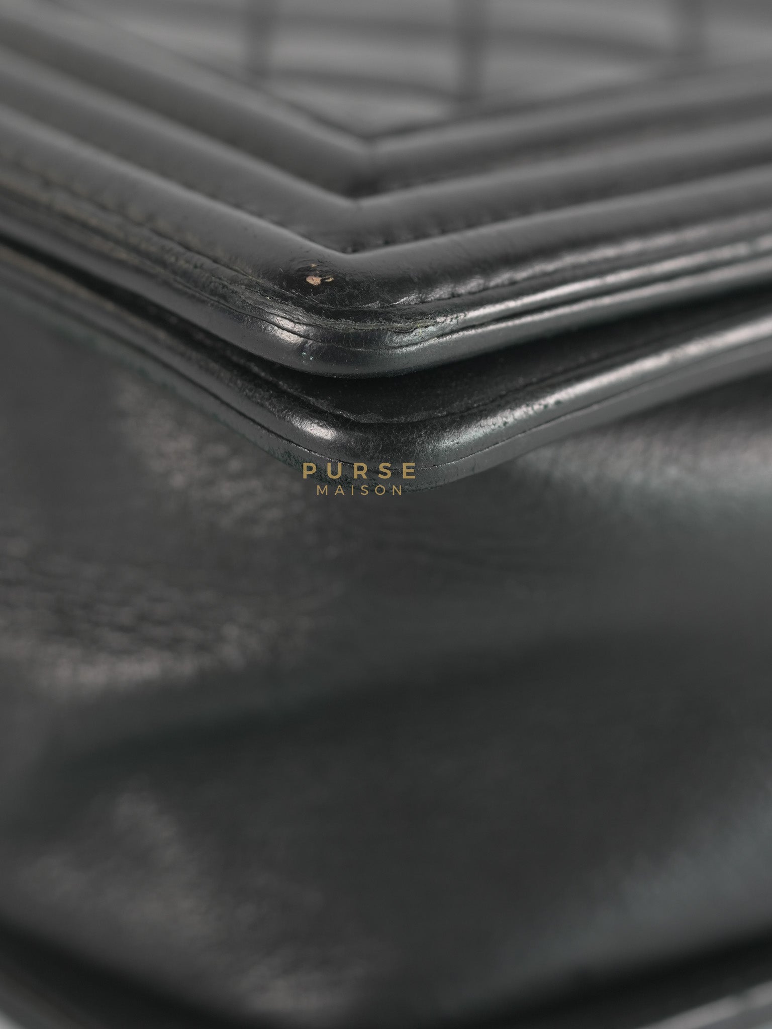 Boy Old Medium in Black Quilted Lambskin Leather & Ruthenium Hardware Series 19 | Purse Maison Luxury Bags Shop