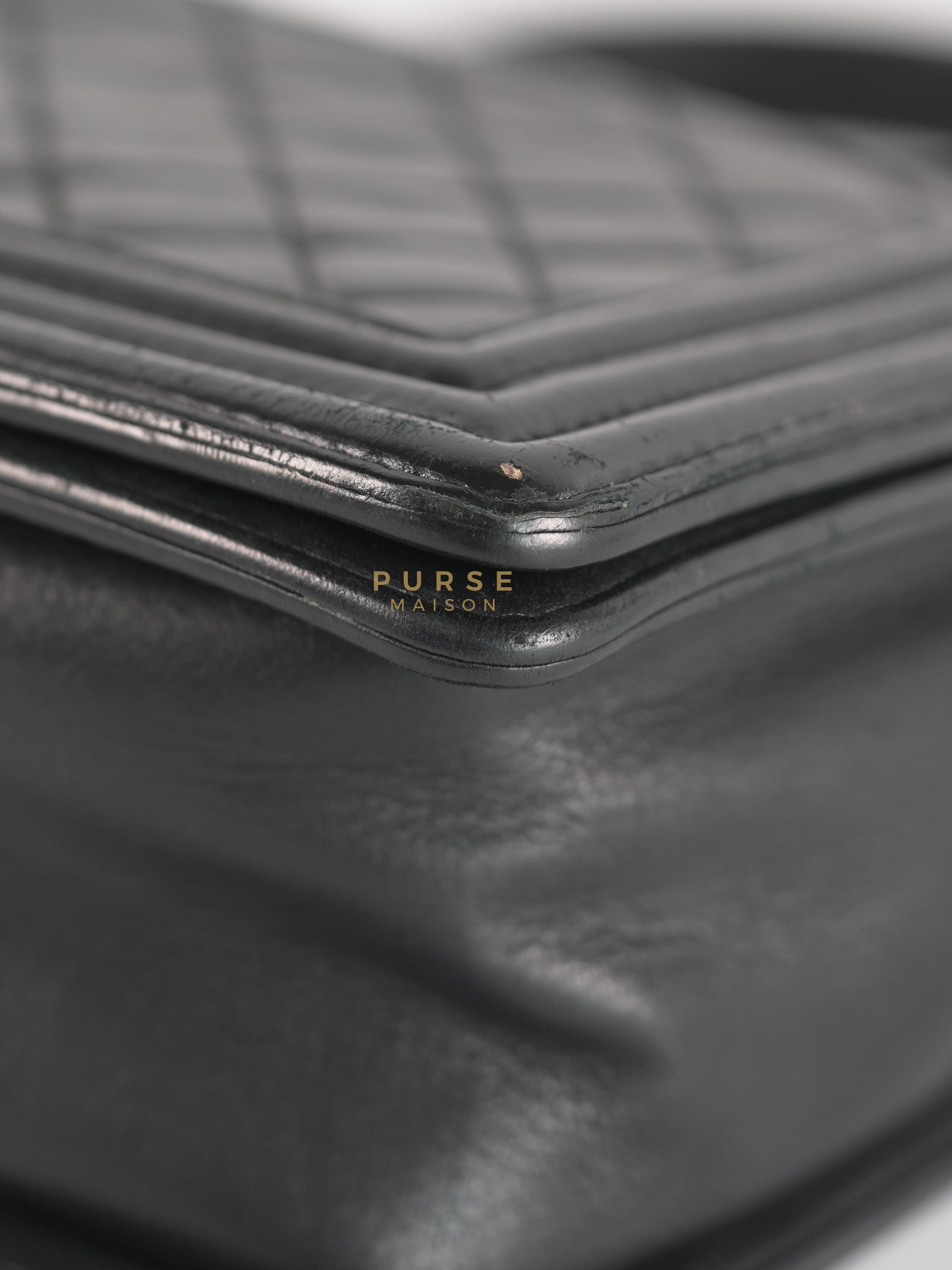 Boy Old Medium in Black Quilted Lambskin Leather & Ruthenium Hardware Series 19 | Purse Maison Luxury Bags Shop