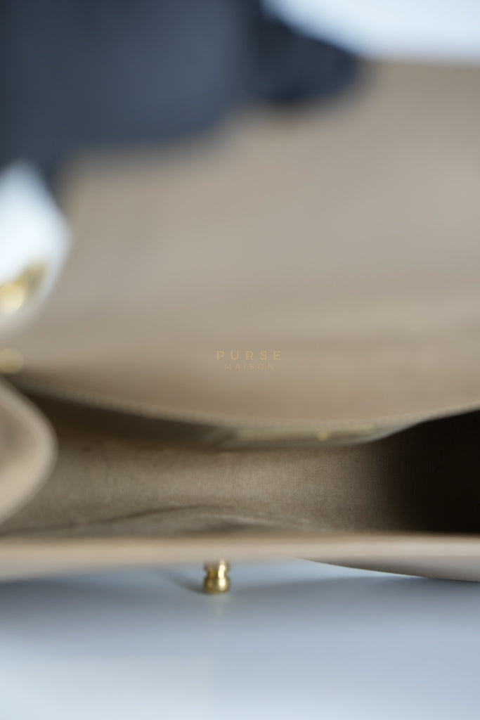 Boy Old Medium in Dark Beige Caviar Leather Aged Gold Hardware (Series 27) | Purse Maison Luxury Bags Shop