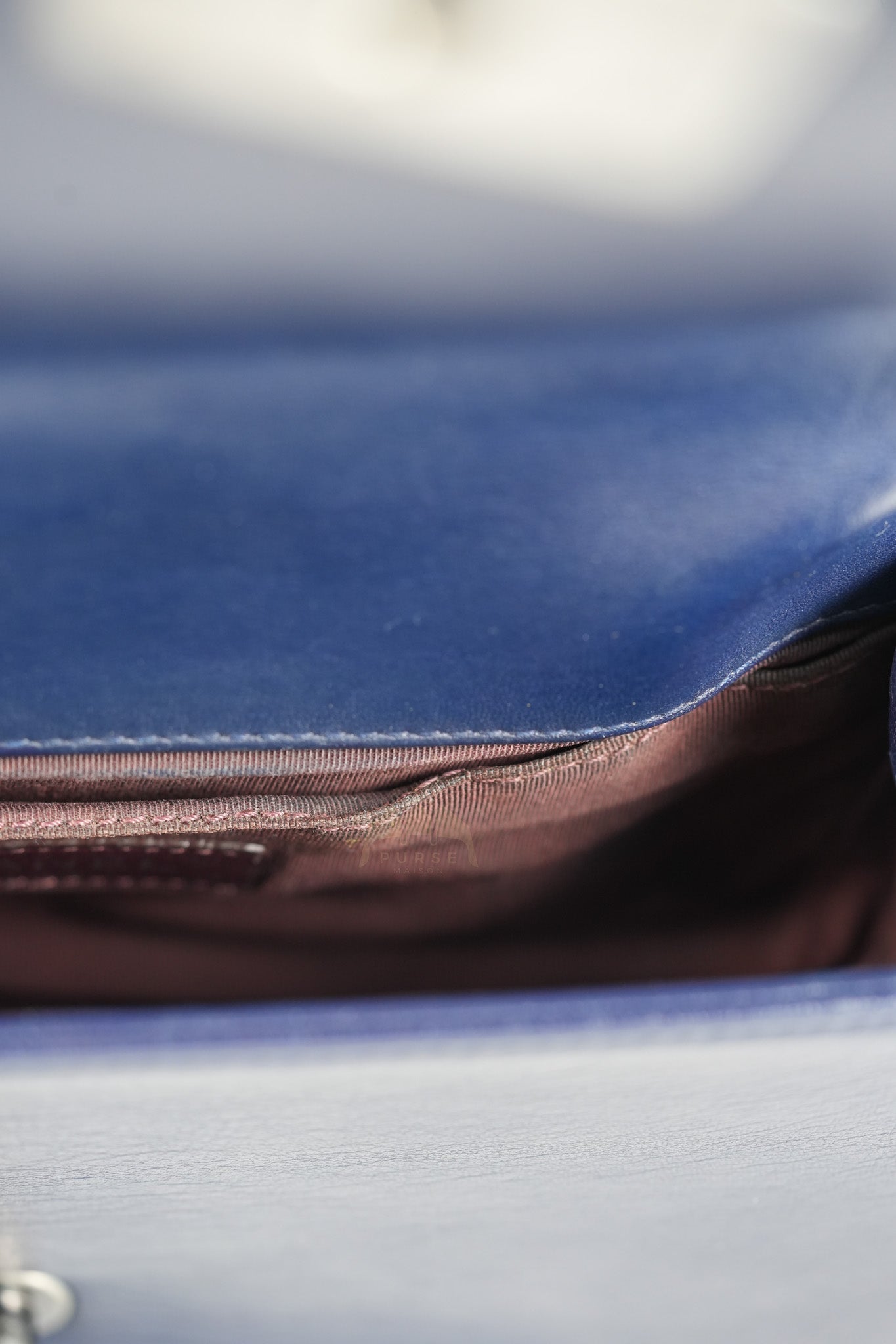 Boy Old Medium in Dark Blue Chevron Lambskin Leather Ruthenium Hardware (Series 20) | Purse Maison Luxury Bags Shop