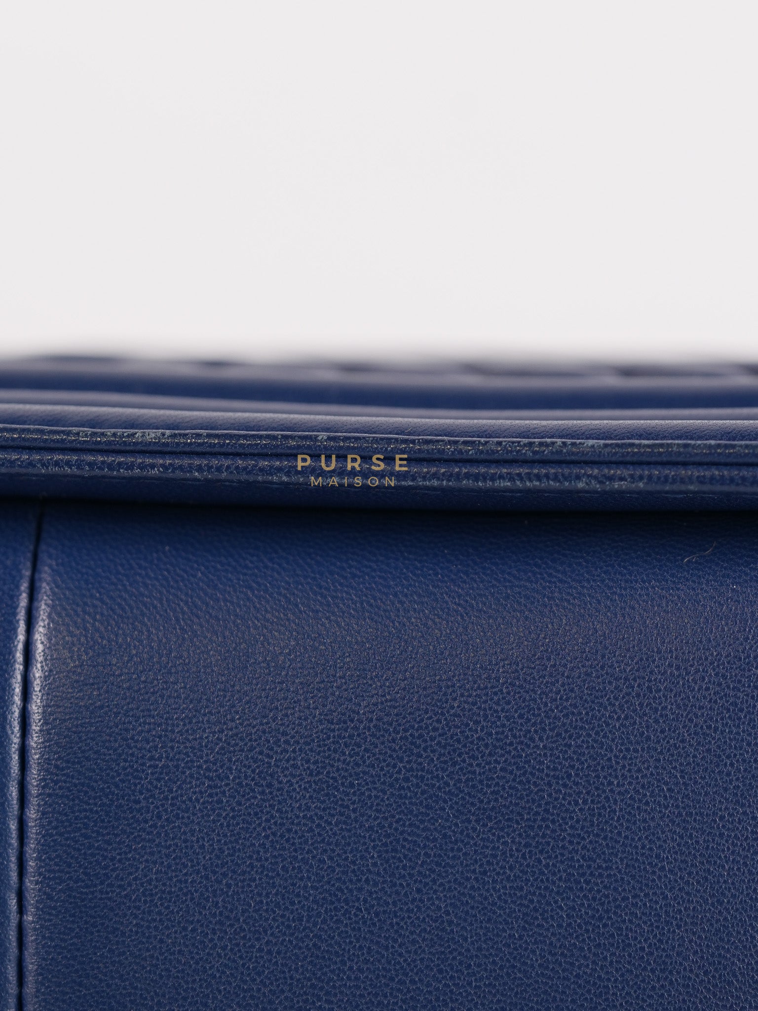 Boy Old Medium in Dark Royal Blue Chevron Lambskin Leather & Ruthenium Hardware Series 20 | Purse Maison Luxury Bags Shop