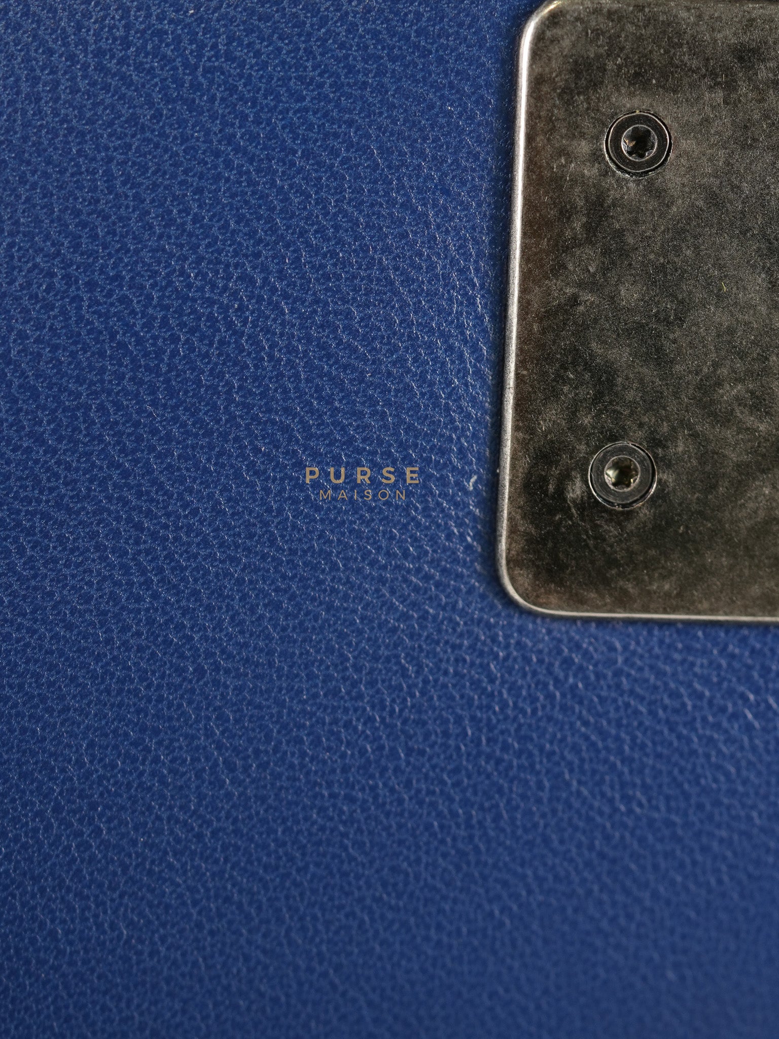 Boy Old Medium in Dark Royal Blue Chevron Lambskin Leather & Ruthenium Hardware Series 20 | Purse Maison Luxury Bags Shop