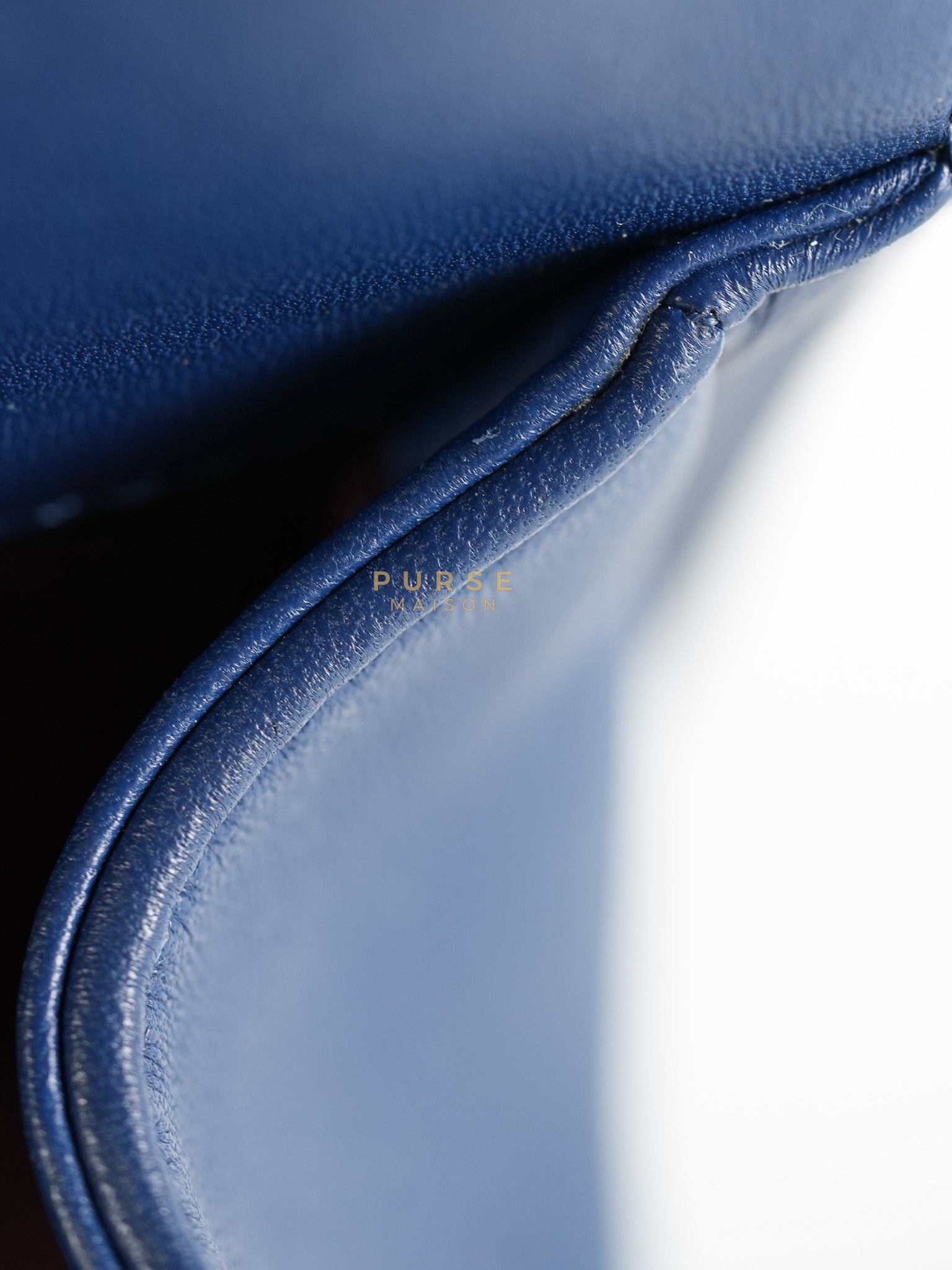 Boy Old Medium in Dark Royal Blue Chevron Lambskin Leather & Ruthenium Hardware Series 20 | Purse Maison Luxury Bags Shop