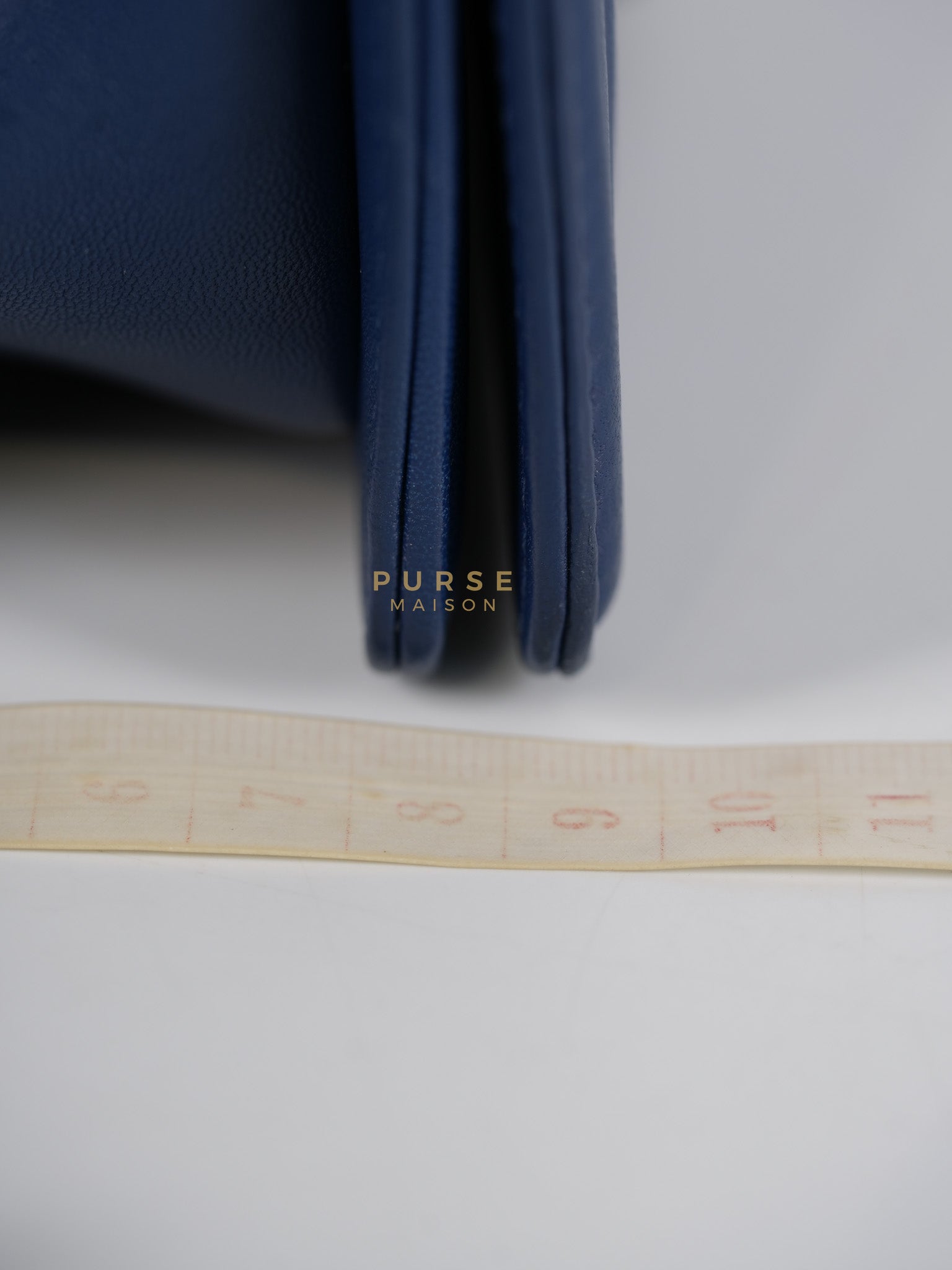 Boy Old Medium in Dark Royal Blue Chevron Lambskin Leather & Ruthenium Hardware Series 20 | Purse Maison Luxury Bags Shop