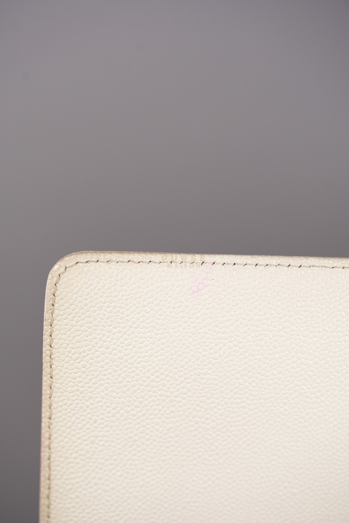 Boy Old Medium in Off White Caviar Leather and Light Gold Hardware (Microchip) | Purse Maison Luxury Bags Shop