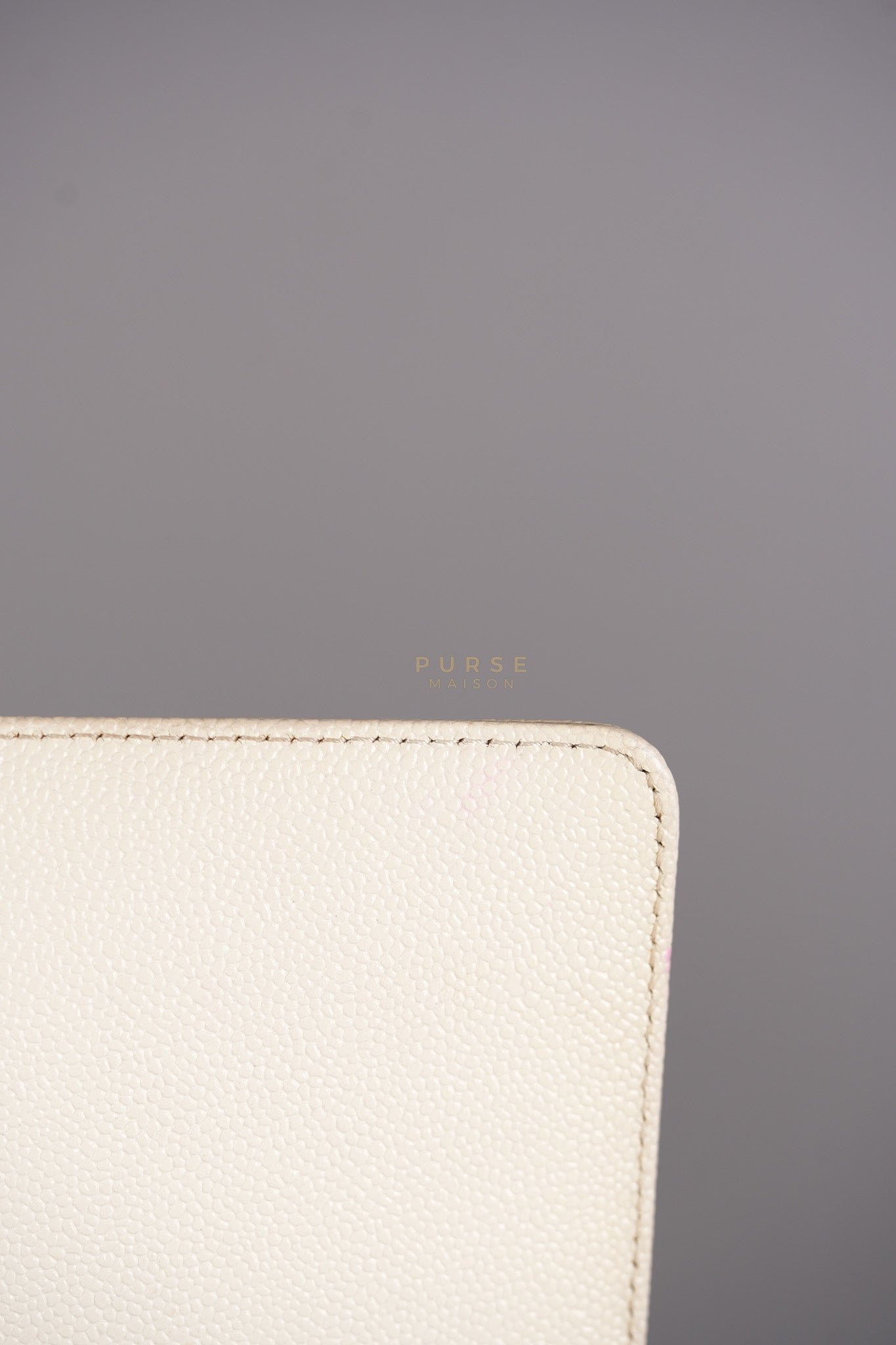 Boy Old Medium in Off White Caviar Leather and Light Gold Hardware (Microchip) | Purse Maison Luxury Bags Shop