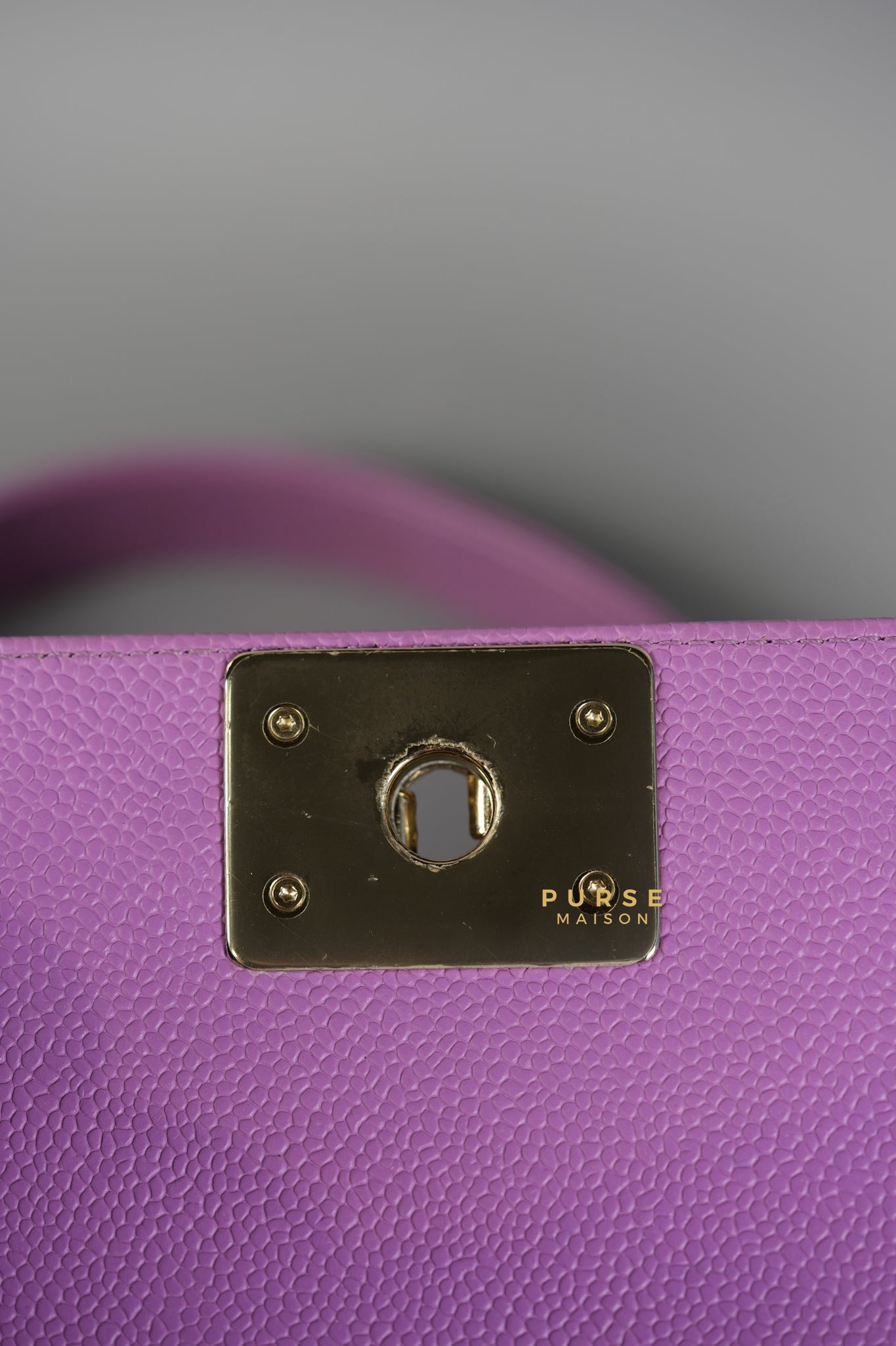 Boy Old Medium in Purple Caviar Leather and Champagne Hardware Series 29 | Purse Maison Luxury Bags Shop