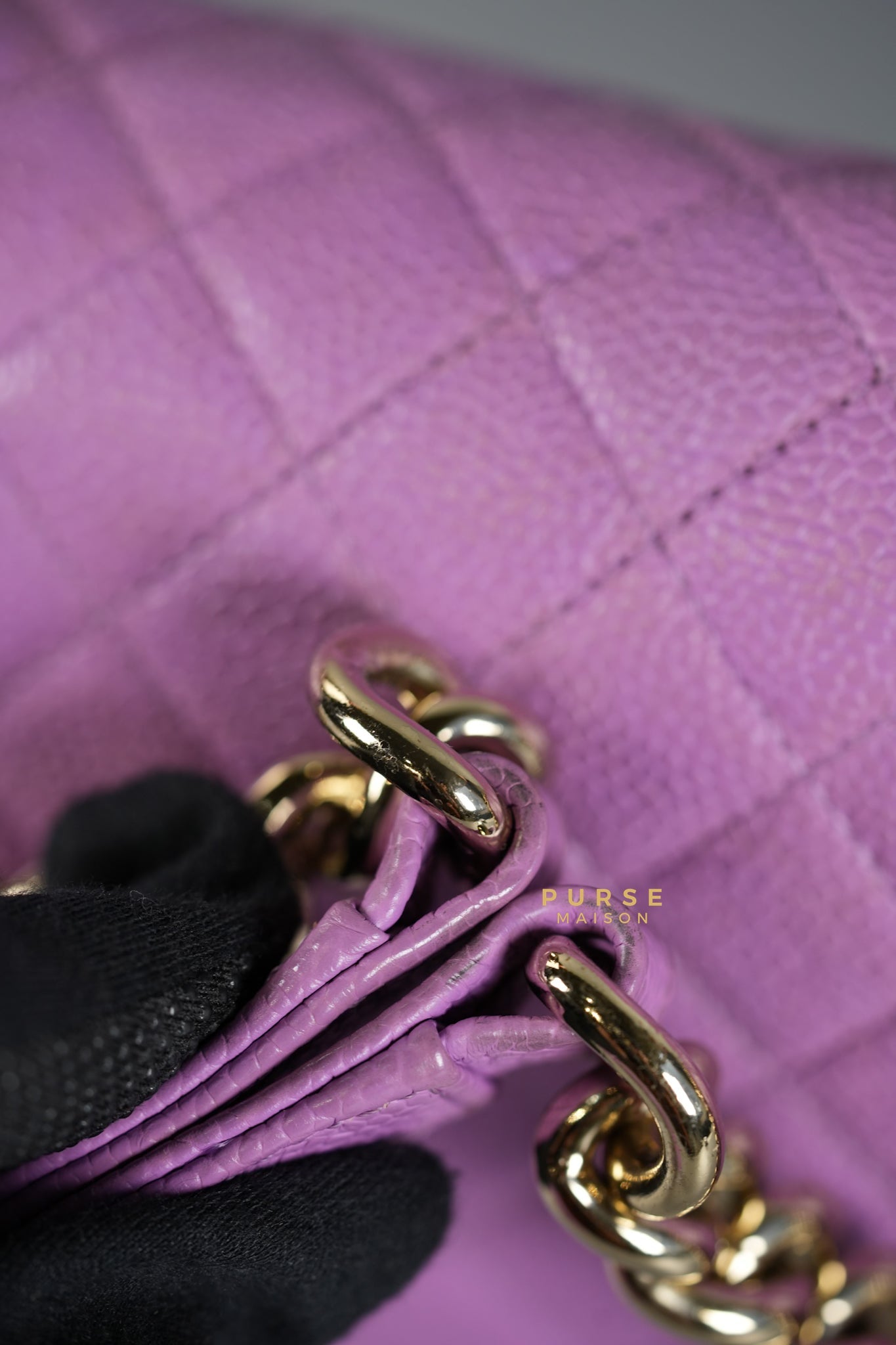 Boy Old Medium in Purple Caviar Leather and Champagne Hardware Series 29 | Purse Maison Luxury Bags Shop