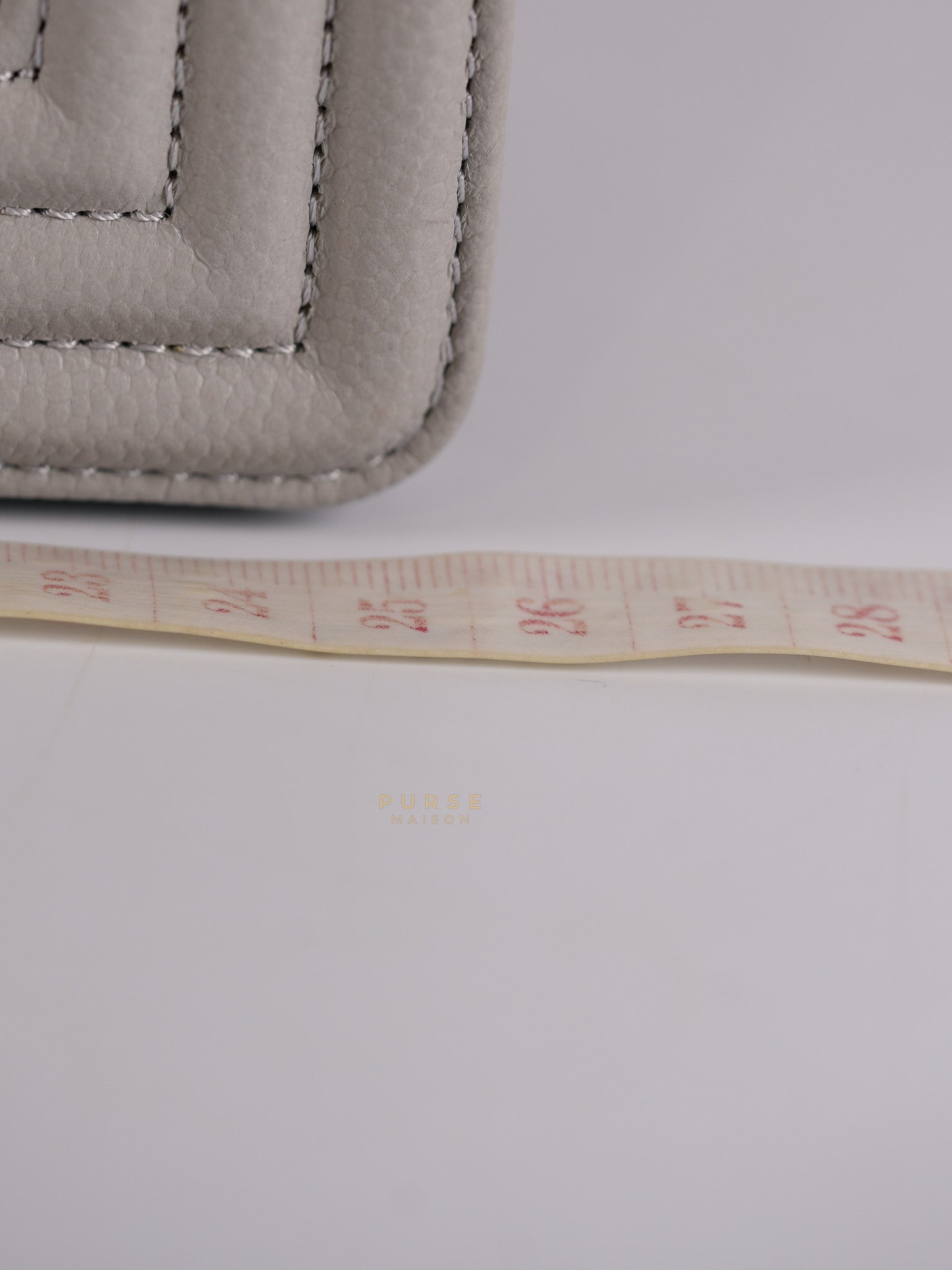 Boy Old Medium Light Gray Caviar Leather and Light Gold Hardware (Microchip) | Purse Maison Luxury Bags Shop