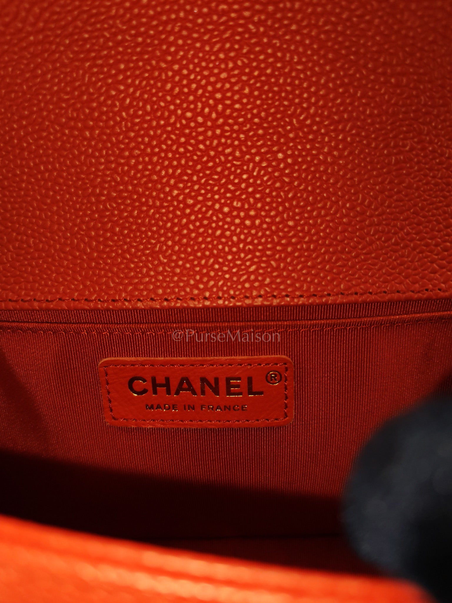Boy Old Medium Red Quilted Caviar Leather and Champagne Hardware Series 28 | Purse Maison Luxury Bags Shop