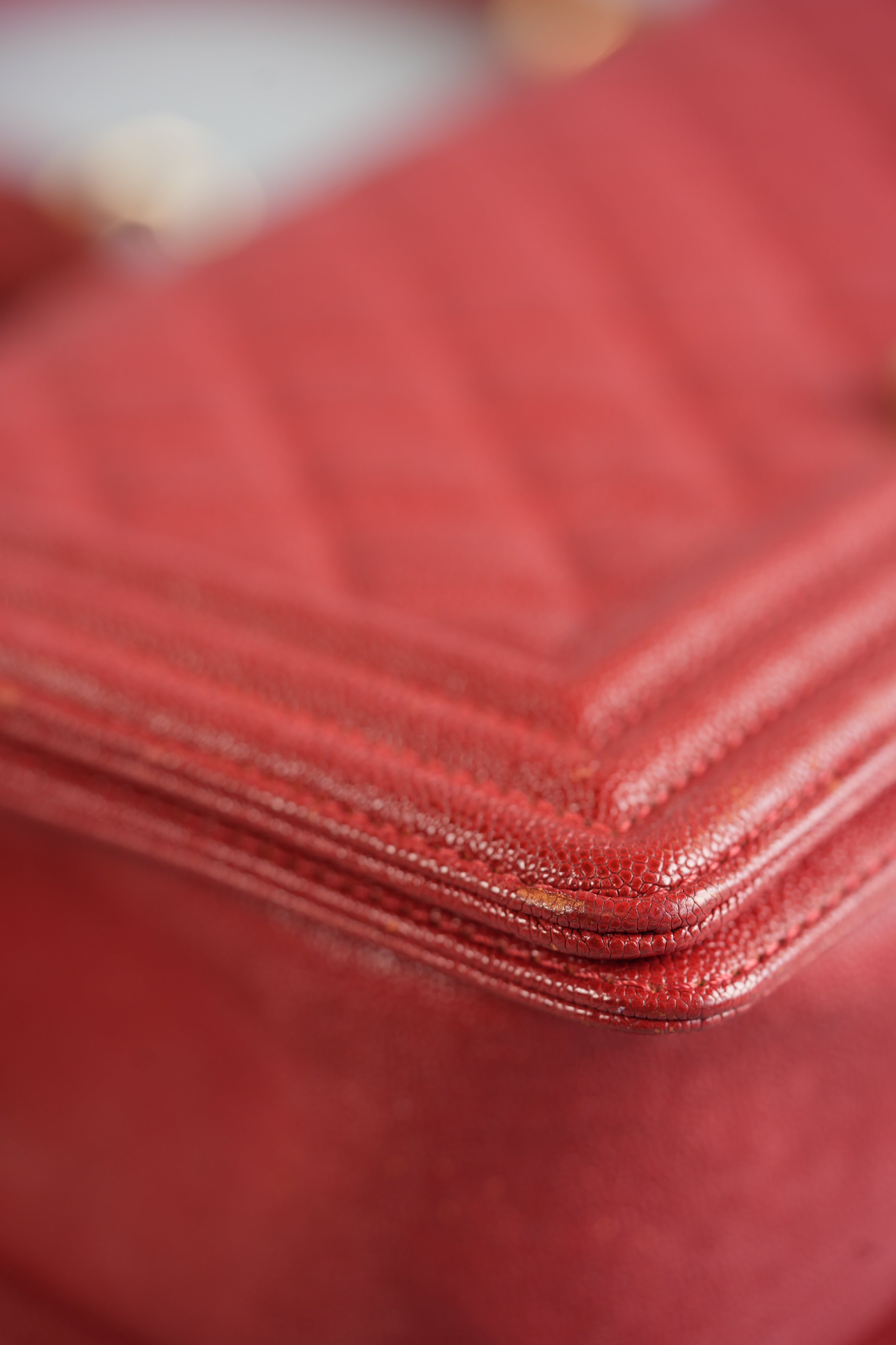 Boy Red Old Medium in Quilted Caviar and Aged Gold Hardware Series 28 | Purse Maison Luxury Bags Shop