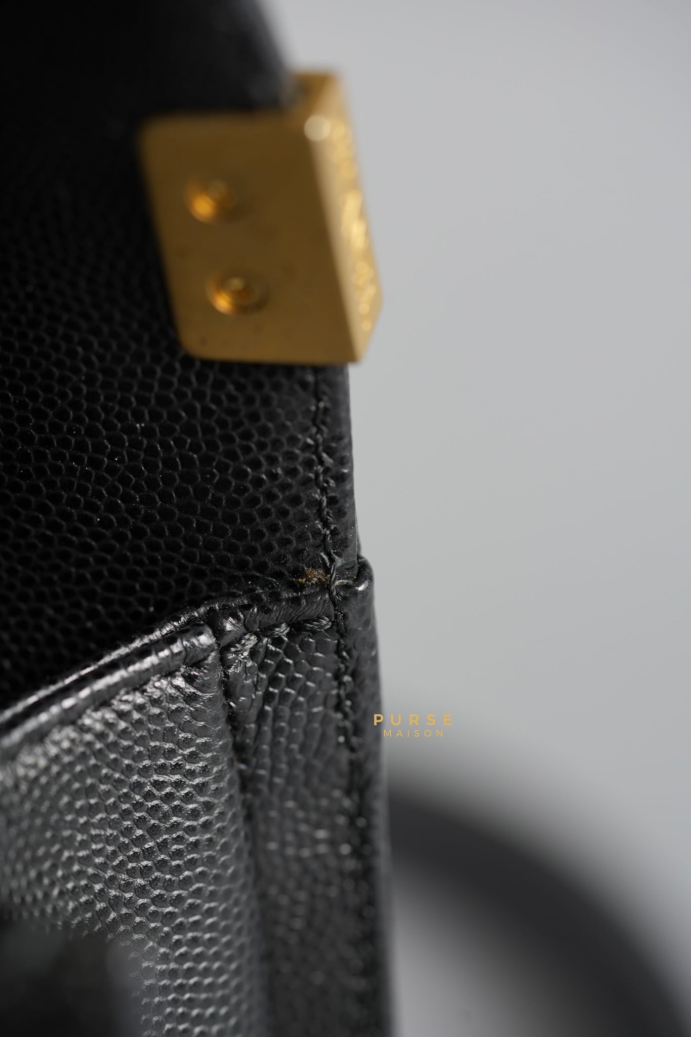 Boy Small Black Caviar in Aged Gold Hardware Series 25 | Purse Maison Luxury Bags Shop