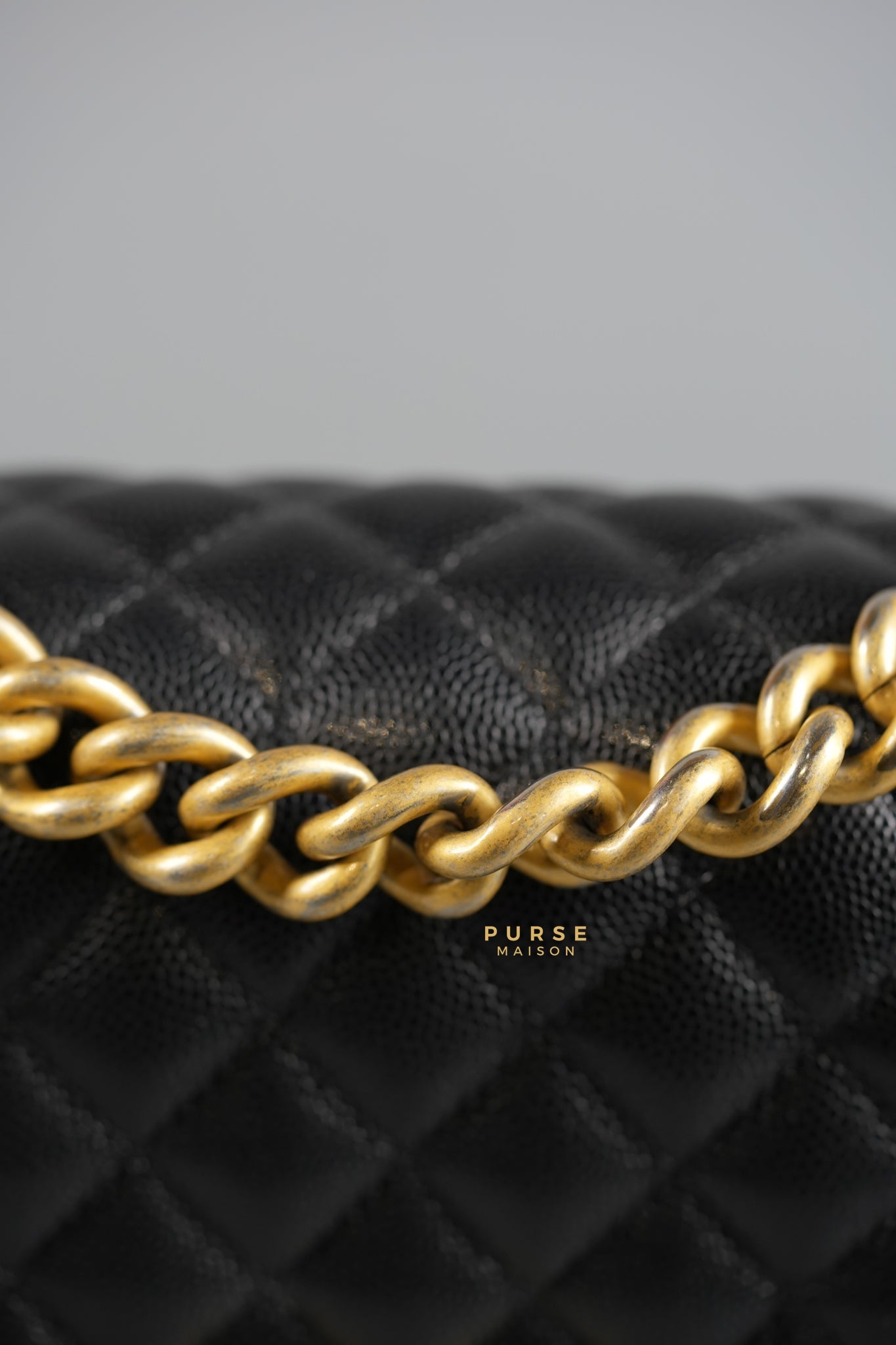 Boy Small Black Caviar in Aged Gold Hardware Series 25 | Purse Maison Luxury Bags Shop