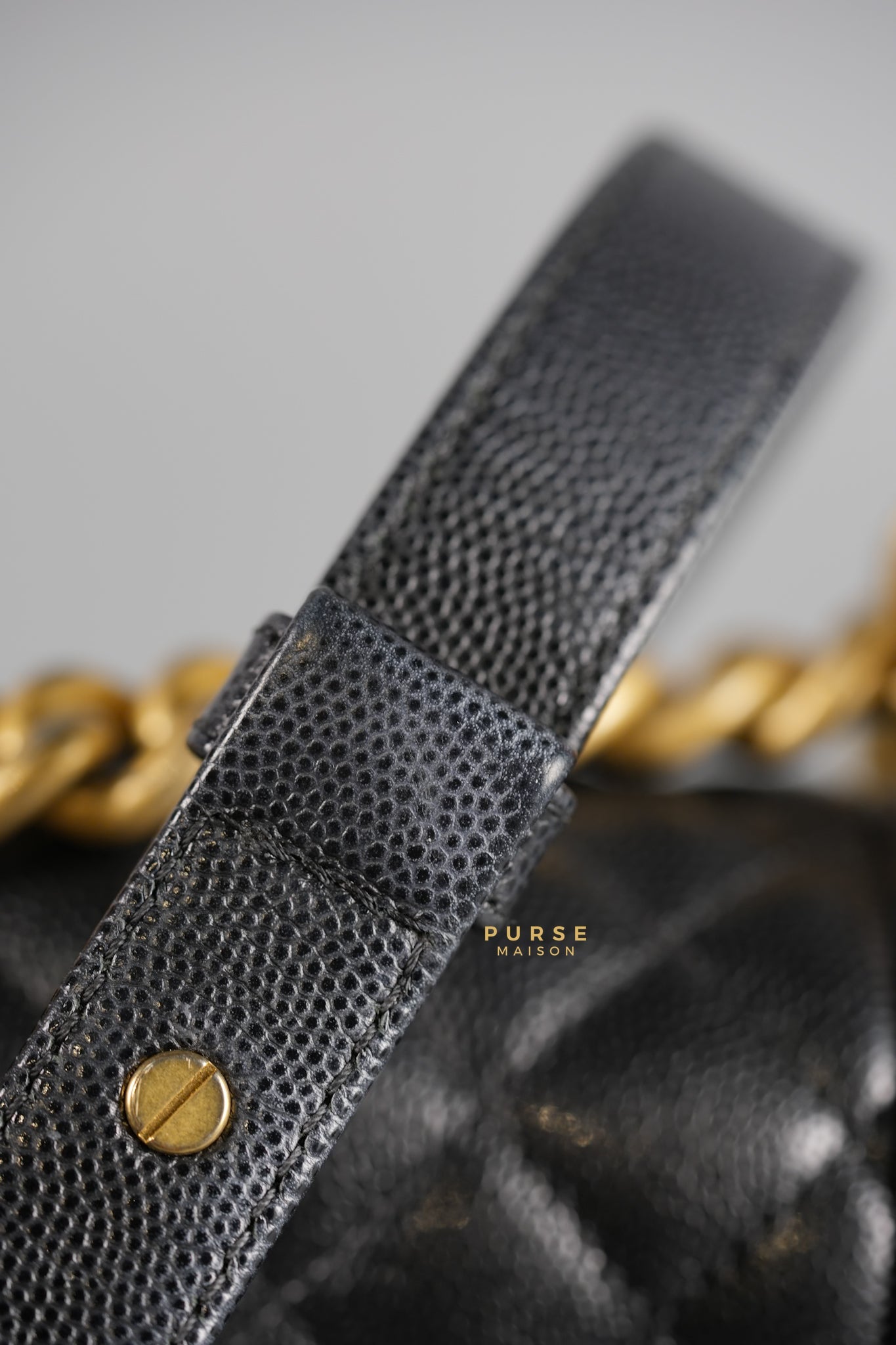 Boy Small Black Caviar in Aged Gold Hardware Series 25 | Purse Maison Luxury Bags Shop