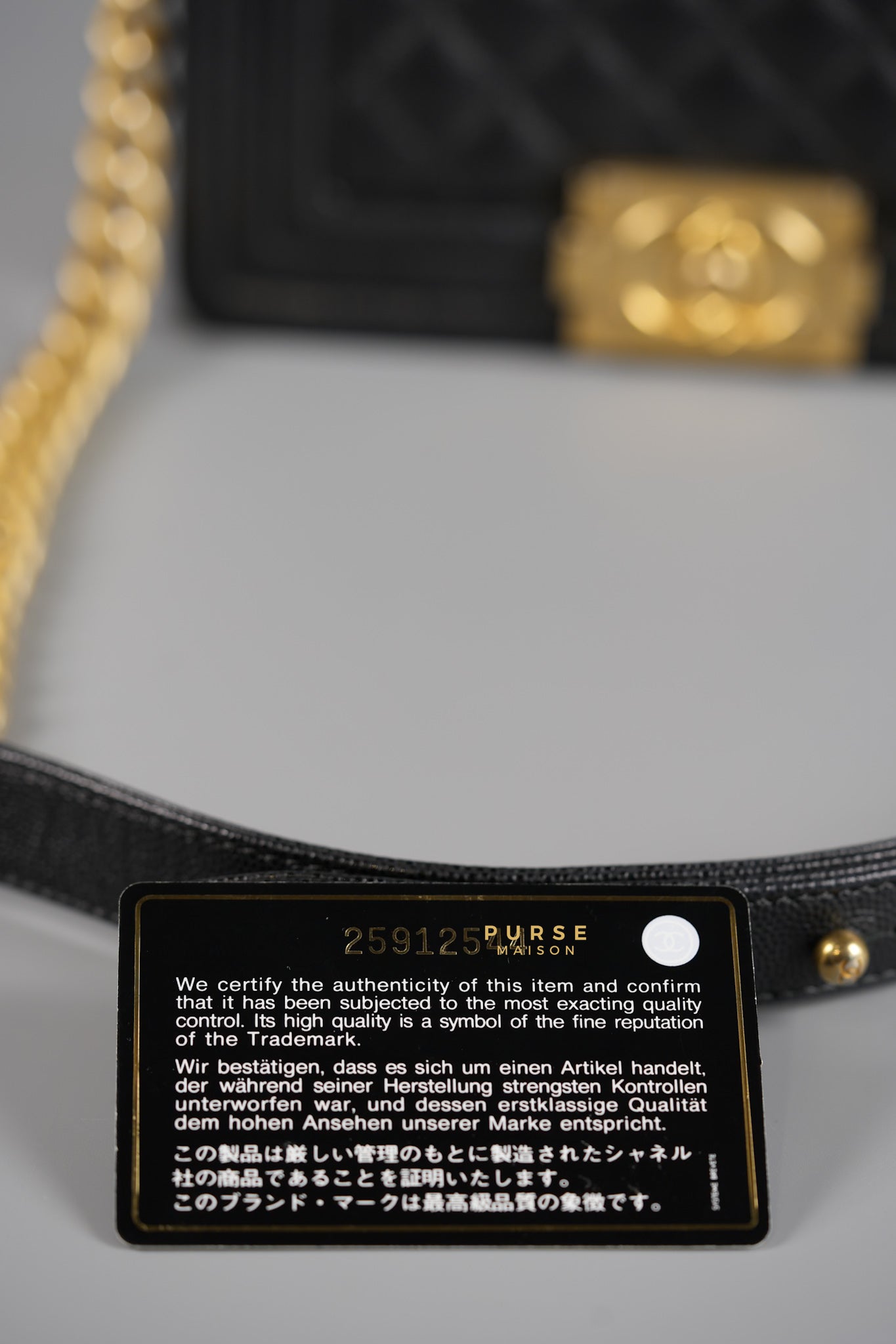 Boy Small Black Caviar in Aged Gold Hardware Series 25 | Purse Maison Luxury Bags Shop