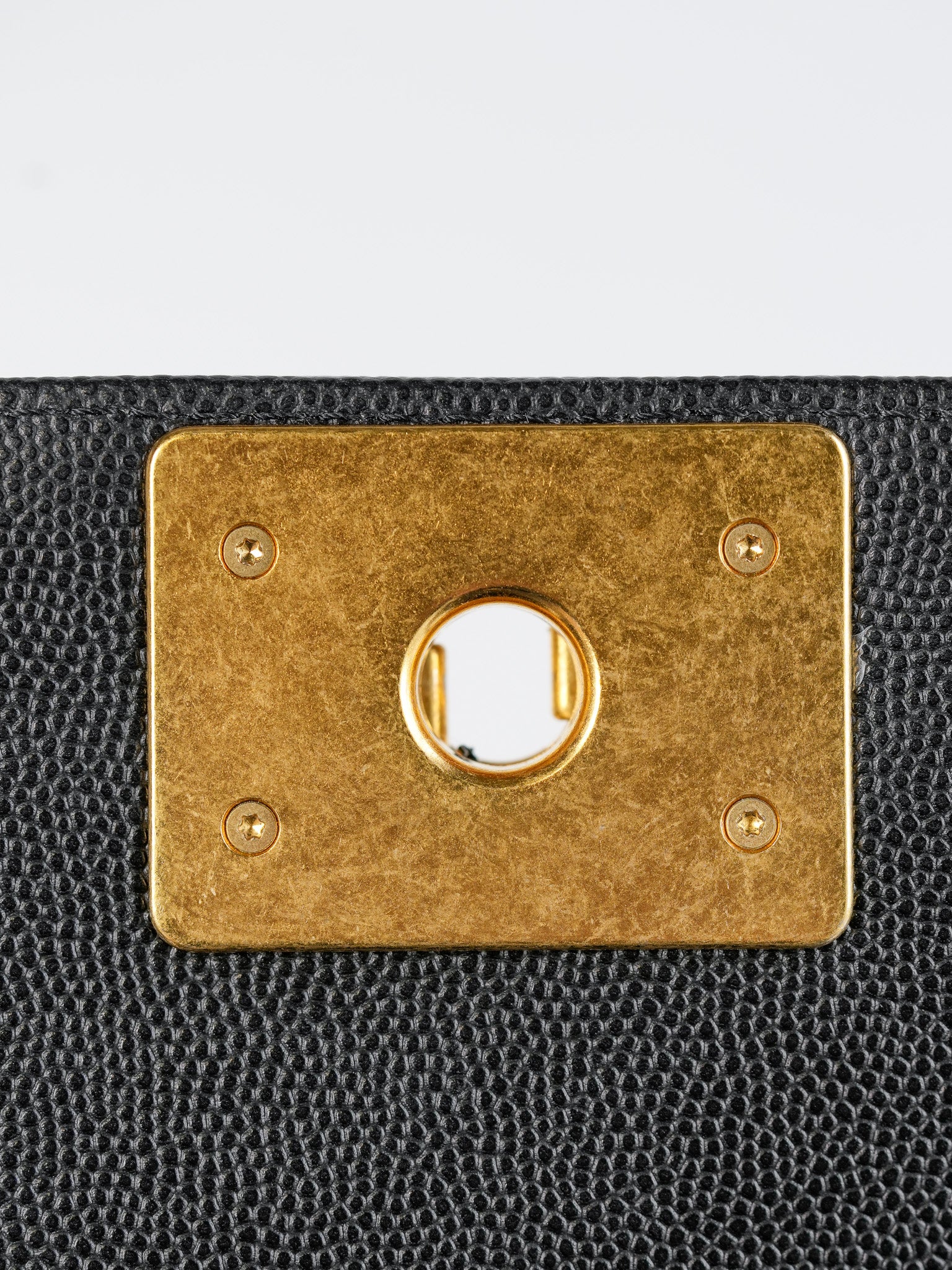 Boy Small Black Caviar Leather and Aged Gold Hardware (Microchip) | Purse Maison Luxury Bags Shop