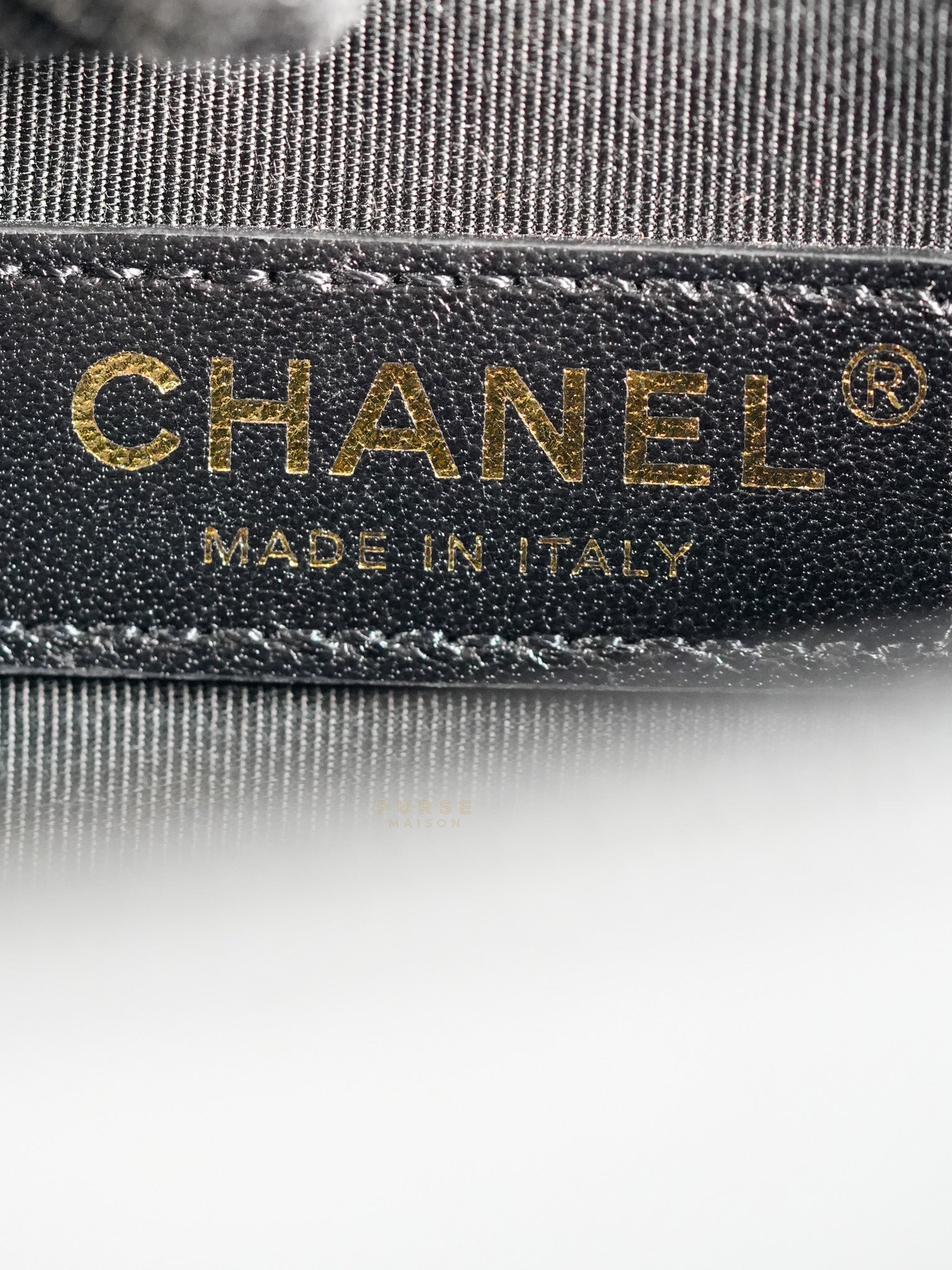 Boy Small Black Caviar Leather and Aged Gold Hardware(Microchip) | Purse Maison Luxury Bags Shop