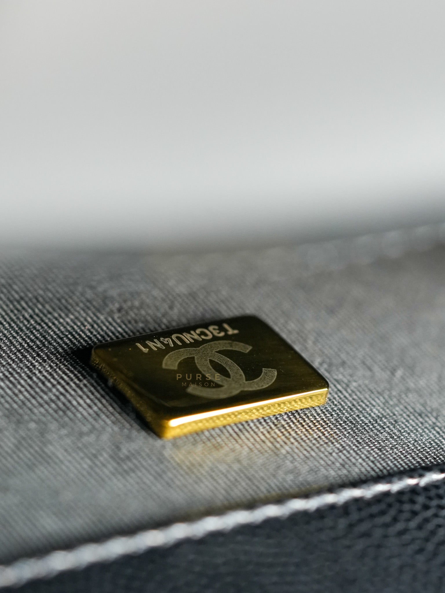 Boy Small Black Caviar Leather and Aged Gold Hardware(Microchip) | Purse Maison Luxury Bags Shop