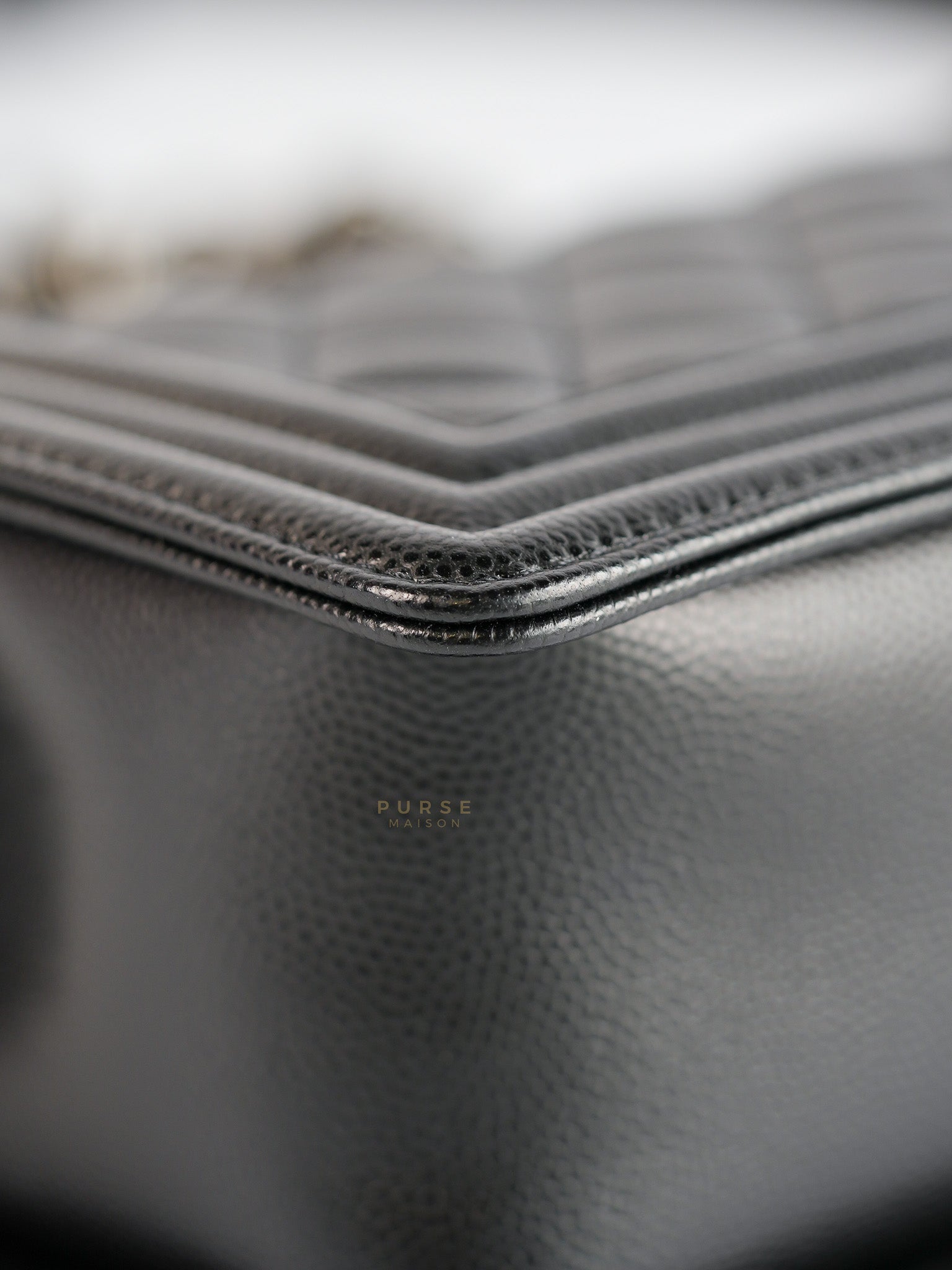 Boy Small Black Caviar Leather in Ruthenium Hardware (microchip) | Purse Maison Luxury Bags Shop