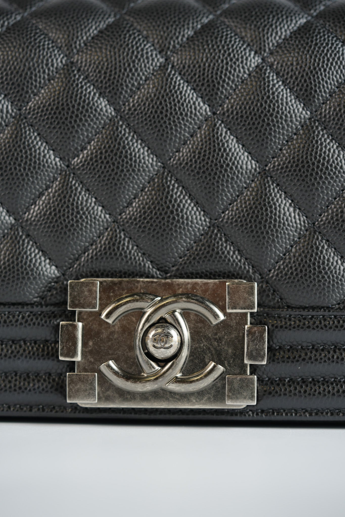 Boy Small Black Caviar Leather in Ruthenium Hardware (microchip) | Purse Maison Luxury Bags Shop