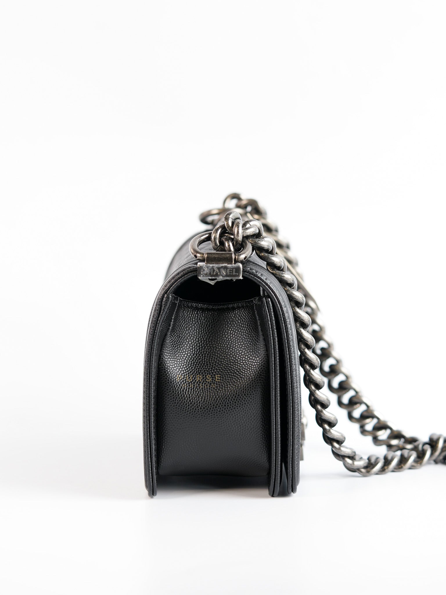 Boy Small Black Caviar Leather in Ruthenium Hardware (microchip) | Purse Maison Luxury Bags Shop
