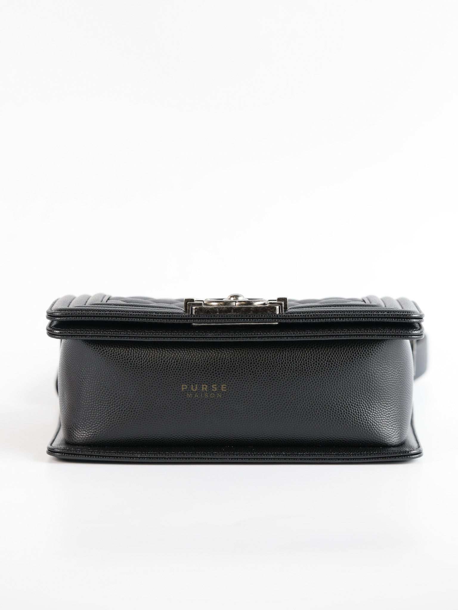 Boy Small Black Caviar Leather in Ruthenium Hardware (microchip) | Purse Maison Luxury Bags Shop