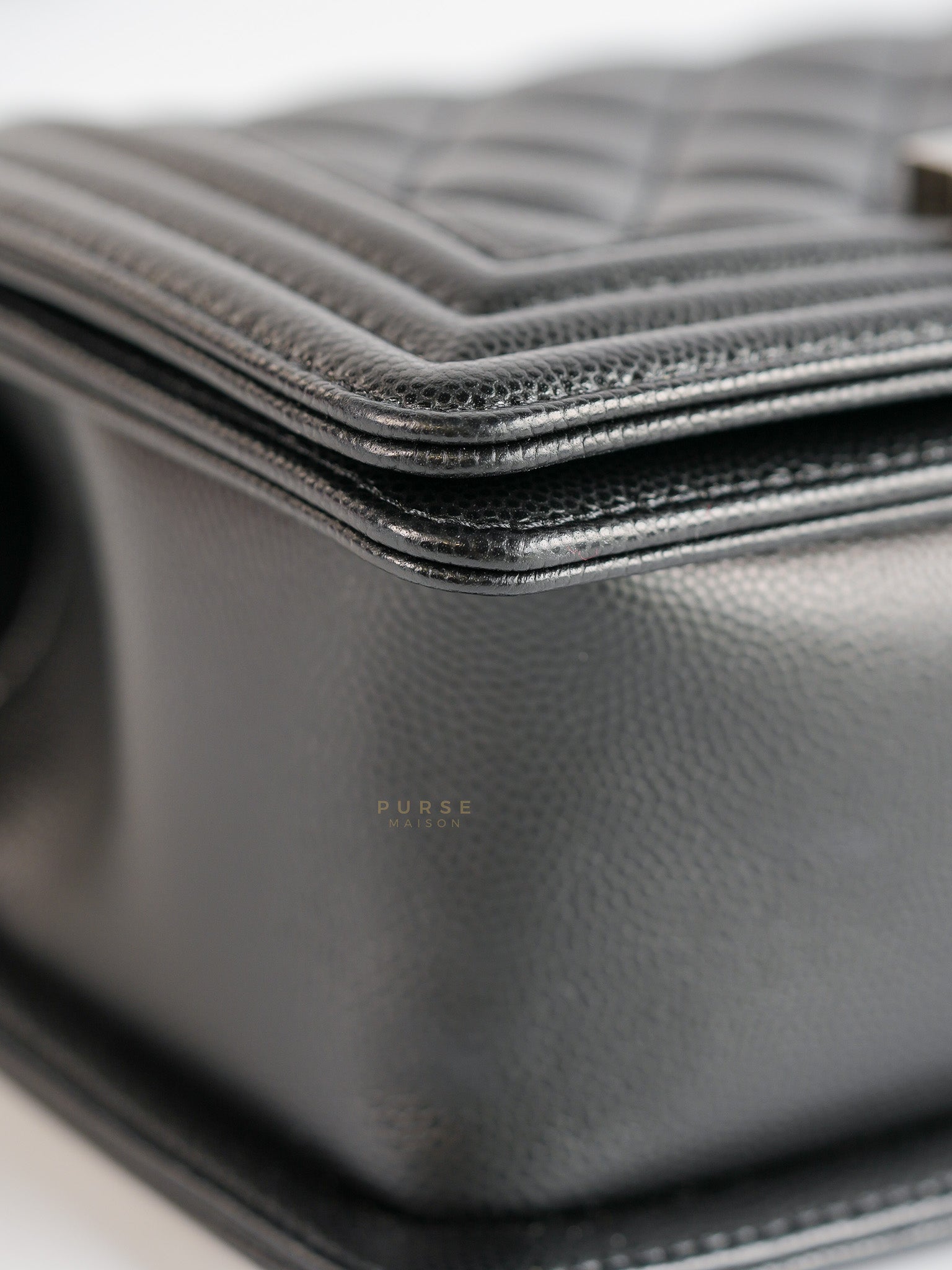 Boy Small Black Caviar Leather in Ruthenium Hardware (microchip) | Purse Maison Luxury Bags Shop