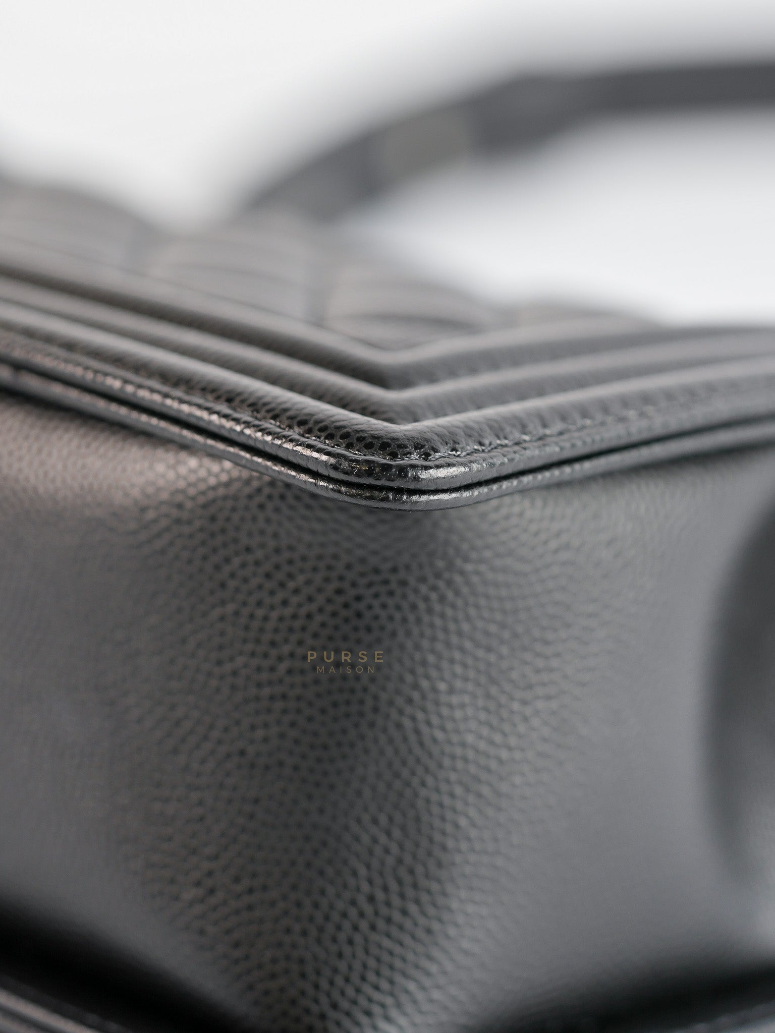 Boy Small Black Caviar Leather in Ruthenium Hardware (microchip) | Purse Maison Luxury Bags Shop