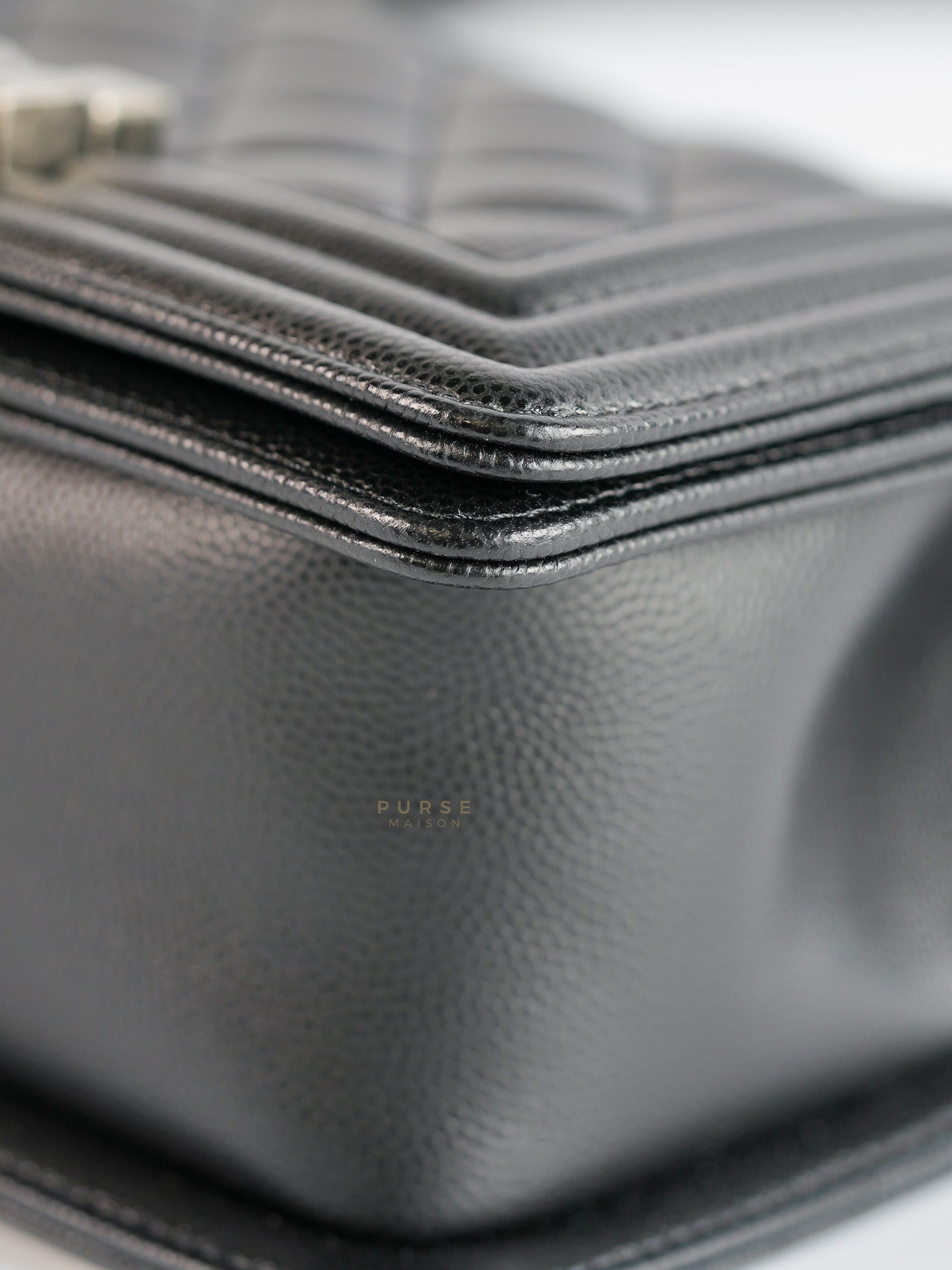 Boy Small Black Caviar Leather in Ruthenium Hardware (microchip) | Purse Maison Luxury Bags Shop