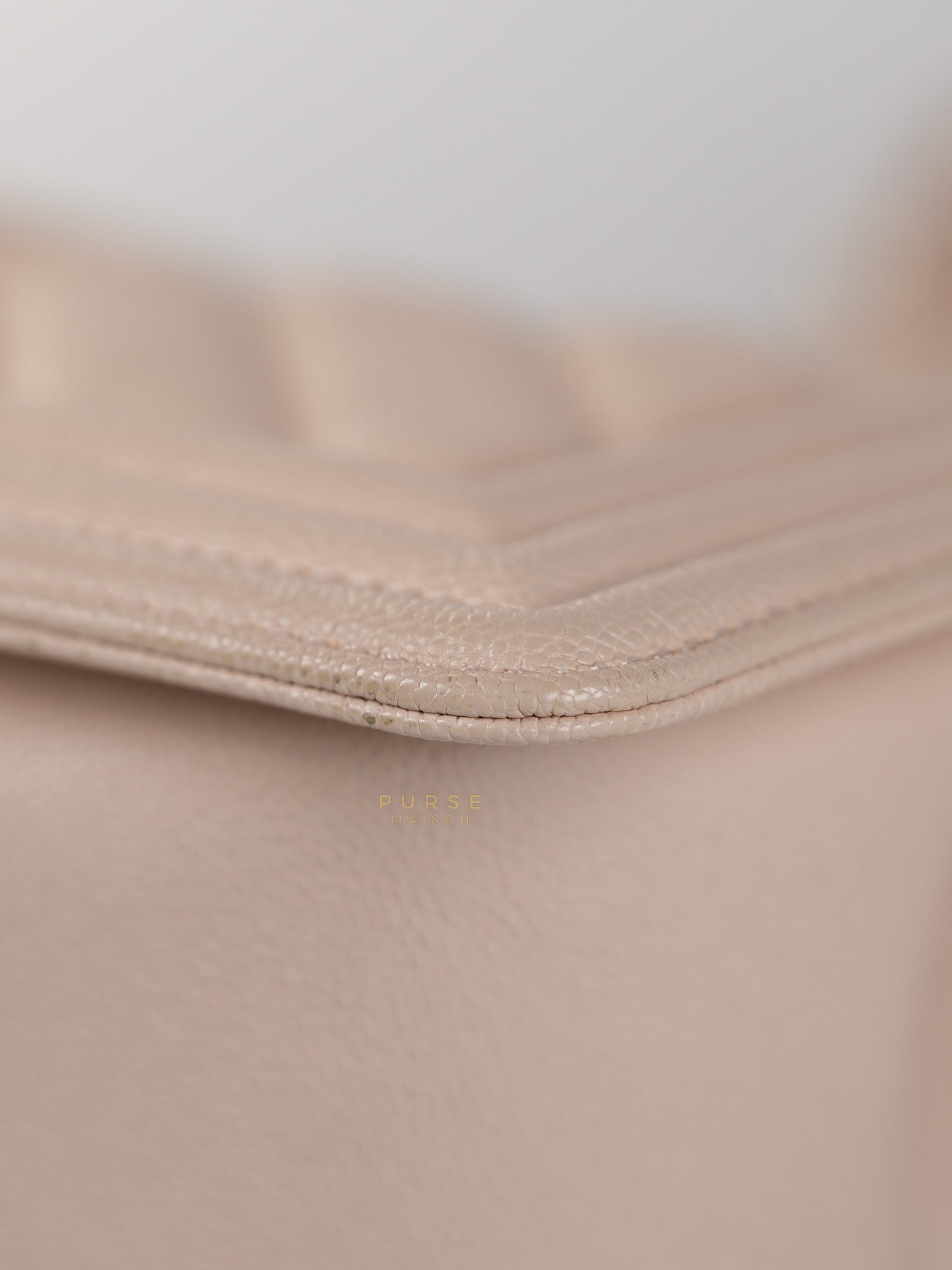 Boy Small Blush Pink Chevron Caviar Leather in Light Gold Hardware Series 30 | Purse Maison Luxury Bags Shop