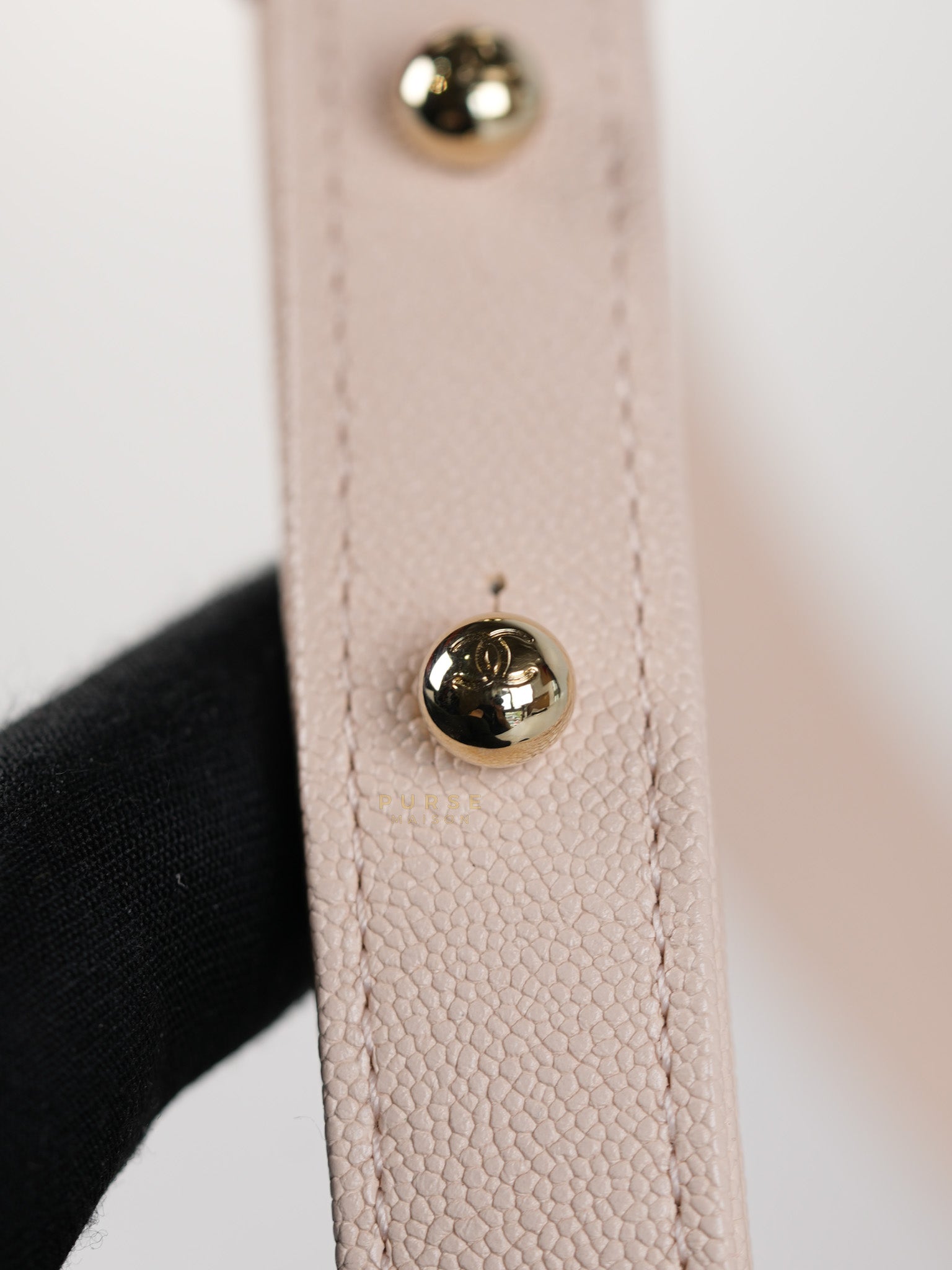 Boy Small Blush Pink Chevron Caviar Leather in Light Gold Hardware Series 30 | Purse Maison Luxury Bags Shop