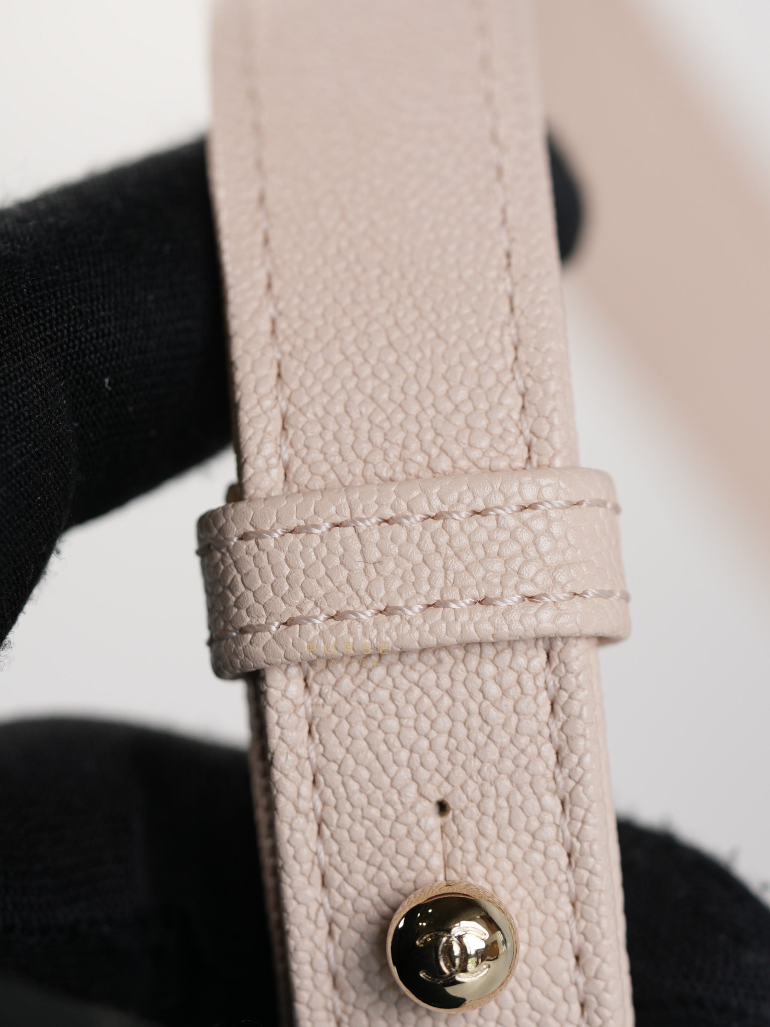 Boy Small Blush Pink Chevron Caviar Leather in Light Gold Hardware Series 30 | Purse Maison Luxury Bags Shop