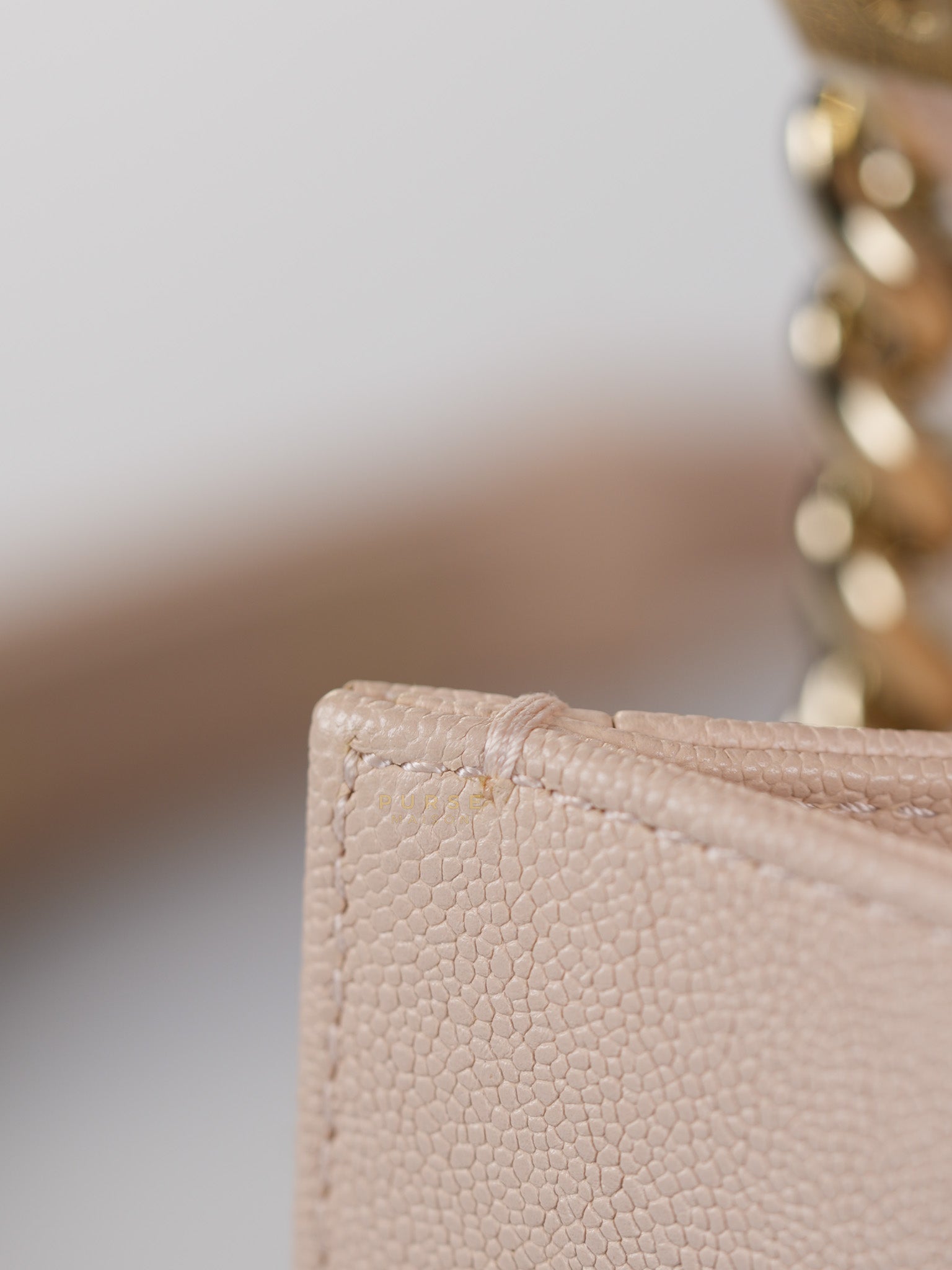 Boy Small Blush Pink Chevron Caviar Leather in Light Gold Hardware Series 30 | Purse Maison Luxury Bags Shop