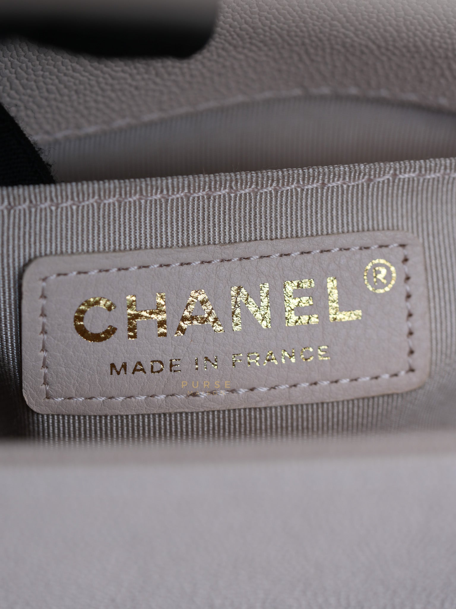 Boy Small Blush Pink Chevron Caviar Leather in Light Gold Hardware Series 30 | Purse Maison Luxury Bags Shop