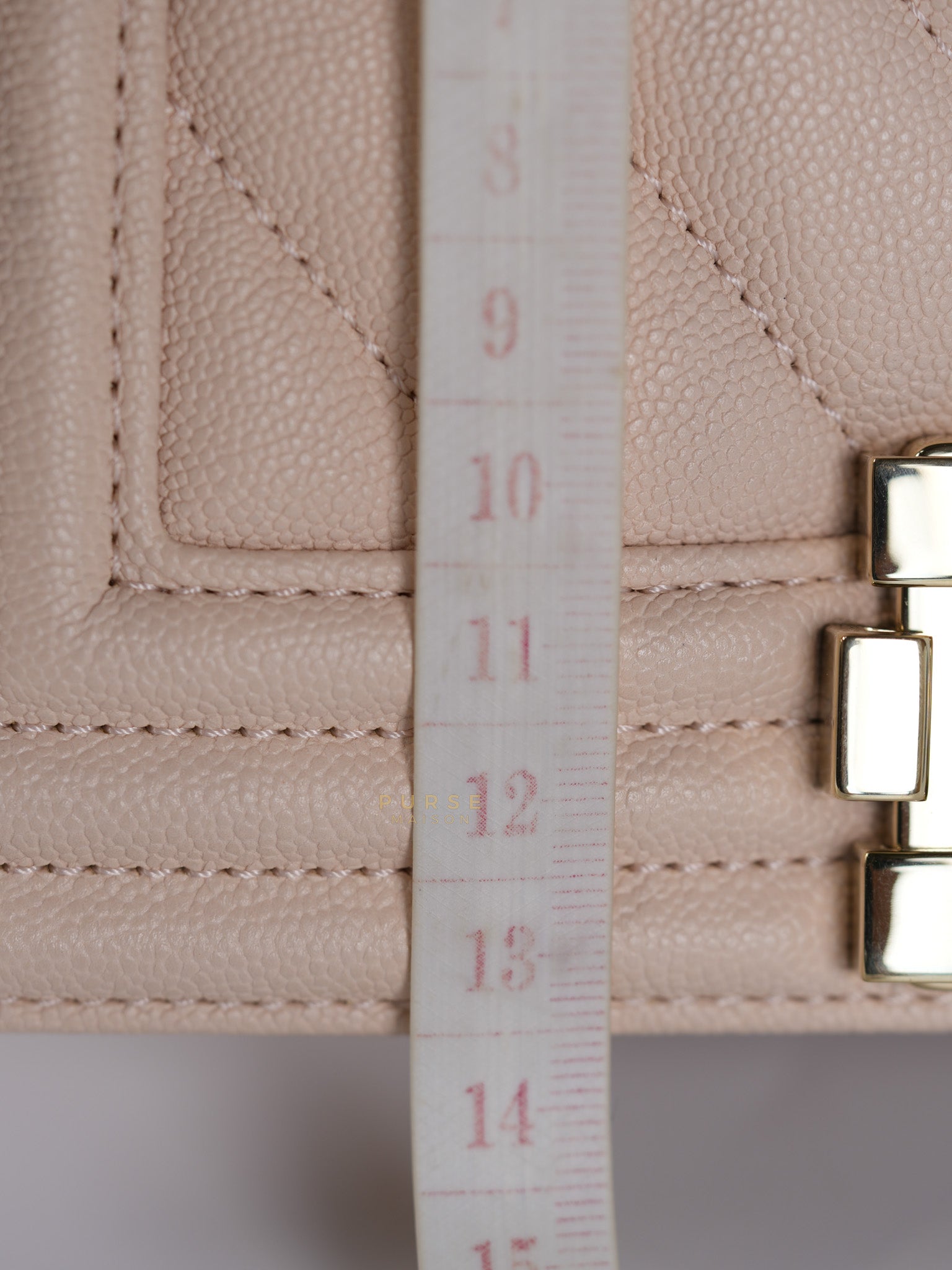 Boy Small Blush Pink Chevron Caviar Leather in Light Gold Hardware Series 30 | Purse Maison Luxury Bags Shop