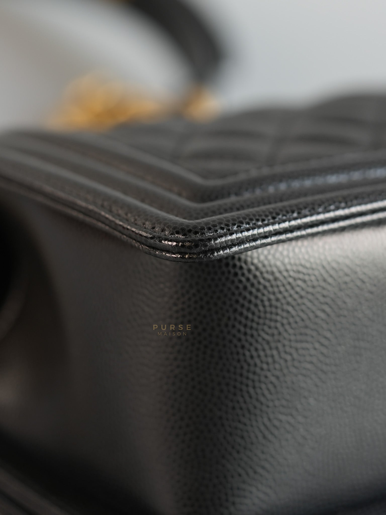 Boy Small Caviar Leather in Aged Gold Hardware (Microchip) | Purse Maison Luxury Bags Shop