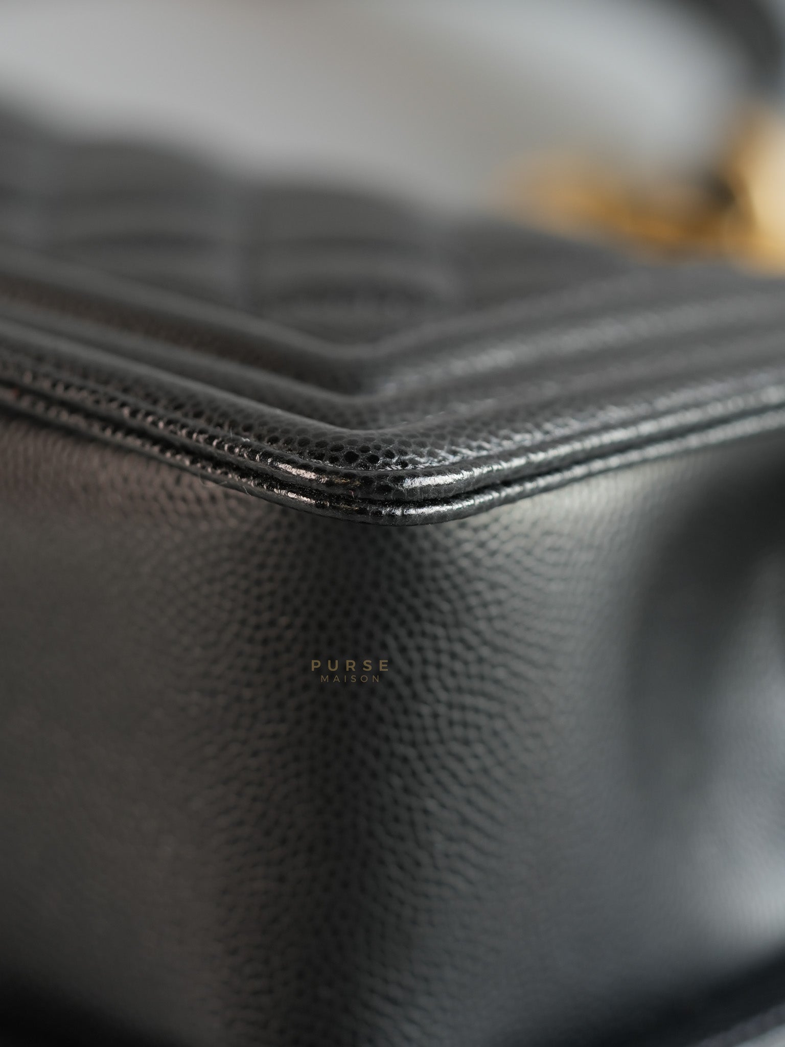 Boy Small Caviar Leather in Aged Gold Hardware (Microchip) | Purse Maison Luxury Bags Shop