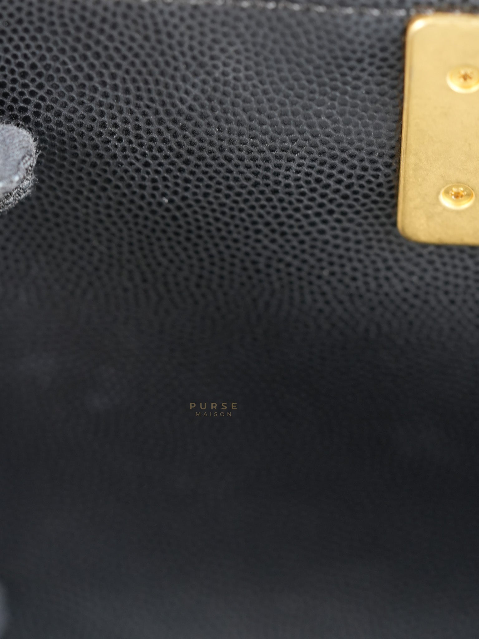 Boy Small Caviar Leather in Aged Gold Hardware (Microchip) | Purse Maison Luxury Bags Shop